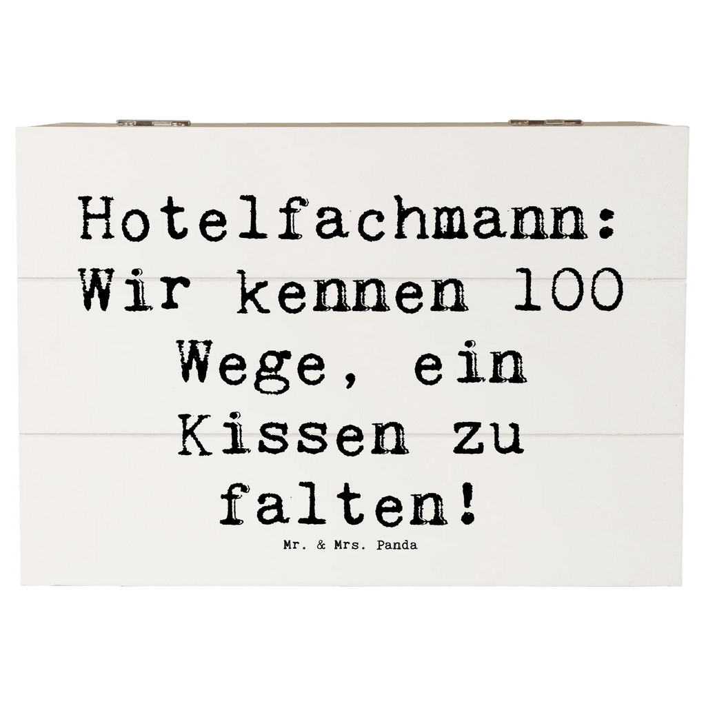 Holzkiste Spruch Hotelfachmann: Wir kennen 100 Wege, ein Kissen zu falten! Erinnerungskiste, XXL, Aufbewahrungsbox, Dekokiste, Truhe, Holzkiste, Schatzkiste, Kiste, Erinnerungsbox, Geschenkbox, Geschenkdose, Schatulle, Beruf, Ausbildung, Jubiläum, Abschied, Rente, Kollege, Kollegin, Geschenk, Schenken, Arbeitskollege, Mitarbeiter, Firma, Danke, Dankeschön