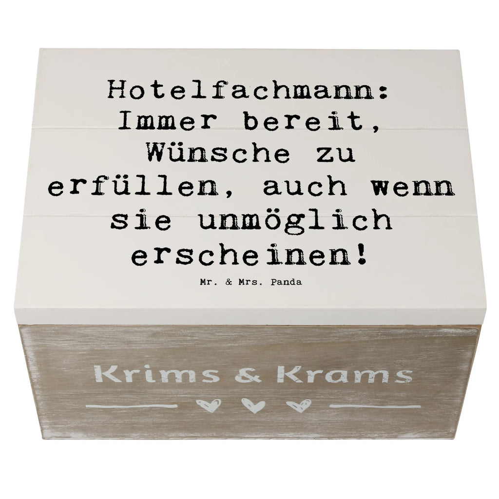 Wooden chest Saying Hotelfachmann: Immer bereit, Wünsche zu erfüllen, auch wenn sie unmöglich erscheinen! Erinnerungskiste, Geschenkdose, Kiste, Schatzkiste, Geschenkbox, Erinnerungsbox, Truhe, XXL, Schatulle, Dekokiste, Holzkiste, Aufbewahrungsbox, Beruf, Ausbildung, Jubiläum, Abschied, Rente, Kollege, Kollegin, Geschenk, Schenken, Arbeitskollege, Mitarbeiter, Firma, Danke, Dankeschön