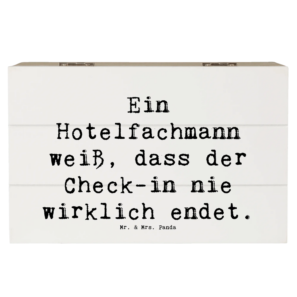Wooden chest Saying Ein Hotelfachmann weiß, dass der Check-in nie wirklich endet. XXL, Erinnerungsbox, Dekokiste, Truhe, Holzkiste, Schatzkiste, Aufbewahrungsbox, Schatulle, Geschenkdose, Kiste, Erinnerungskiste, Geschenkbox, Beruf, Ausbildung, Jubiläum, Abschied, Rente, Kollege, Kollegin, Geschenk, Schenken, Arbeitskollege, Mitarbeiter, Firma, Danke, Dankeschön