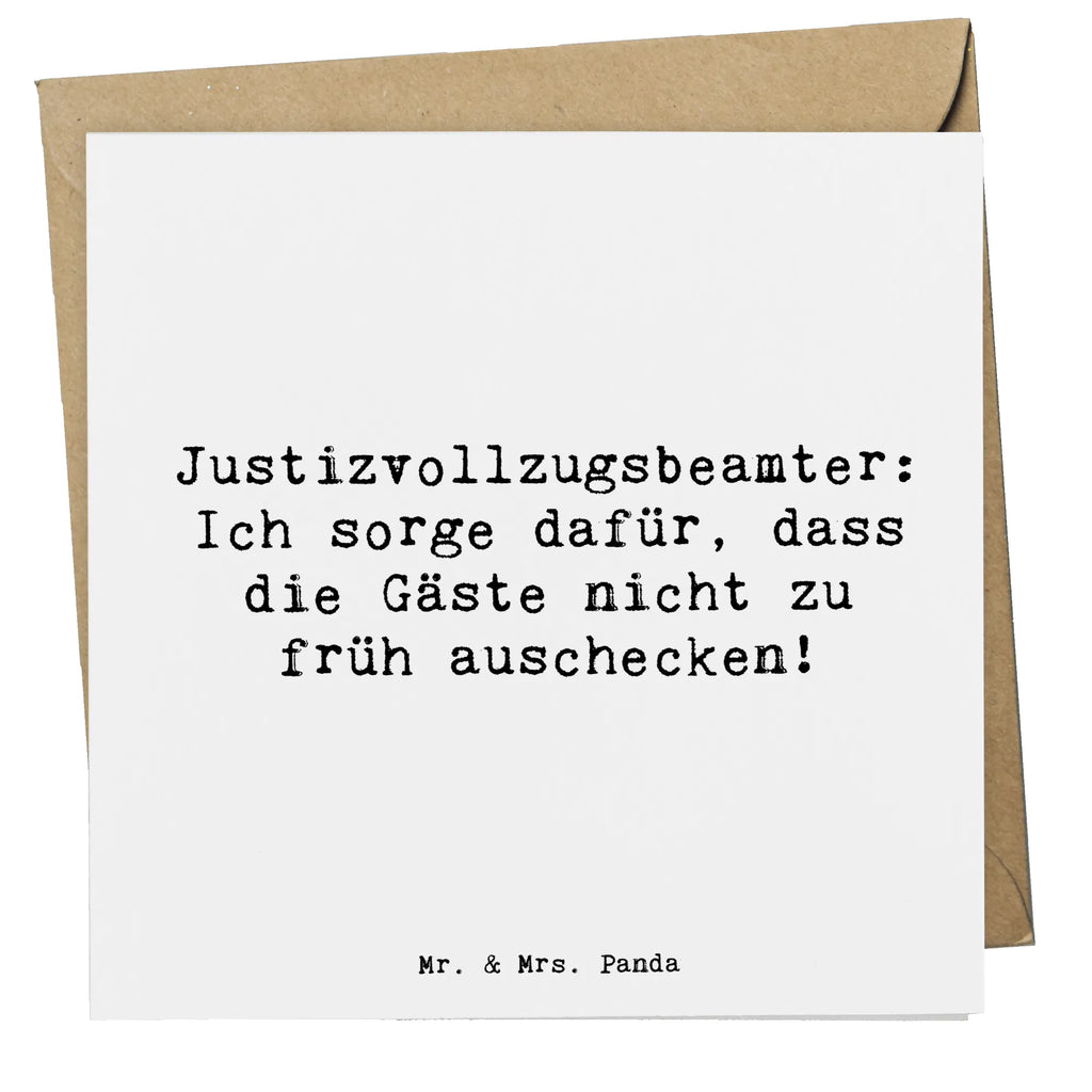 Deluxe Karte Spruch Justizvollzugsbeamter: Ich sorge dafür, dass die Gäste nicht zu früh auschecken! Karte, Geburtstagskarte, Grußkarte, Glückwunschkarte, Hochwertige Klappkarte, Einladungskarte, Hochzeitskarte, Hochwertige Grußkarte, Klappkarte, Beruf, Ausbildung, Jubiläum, Abschied, Rente, Kollege, Kollegin, Geschenk, Schenken, Arbeitskollege, Mitarbeiter, Firma, Danke, Dankeschön