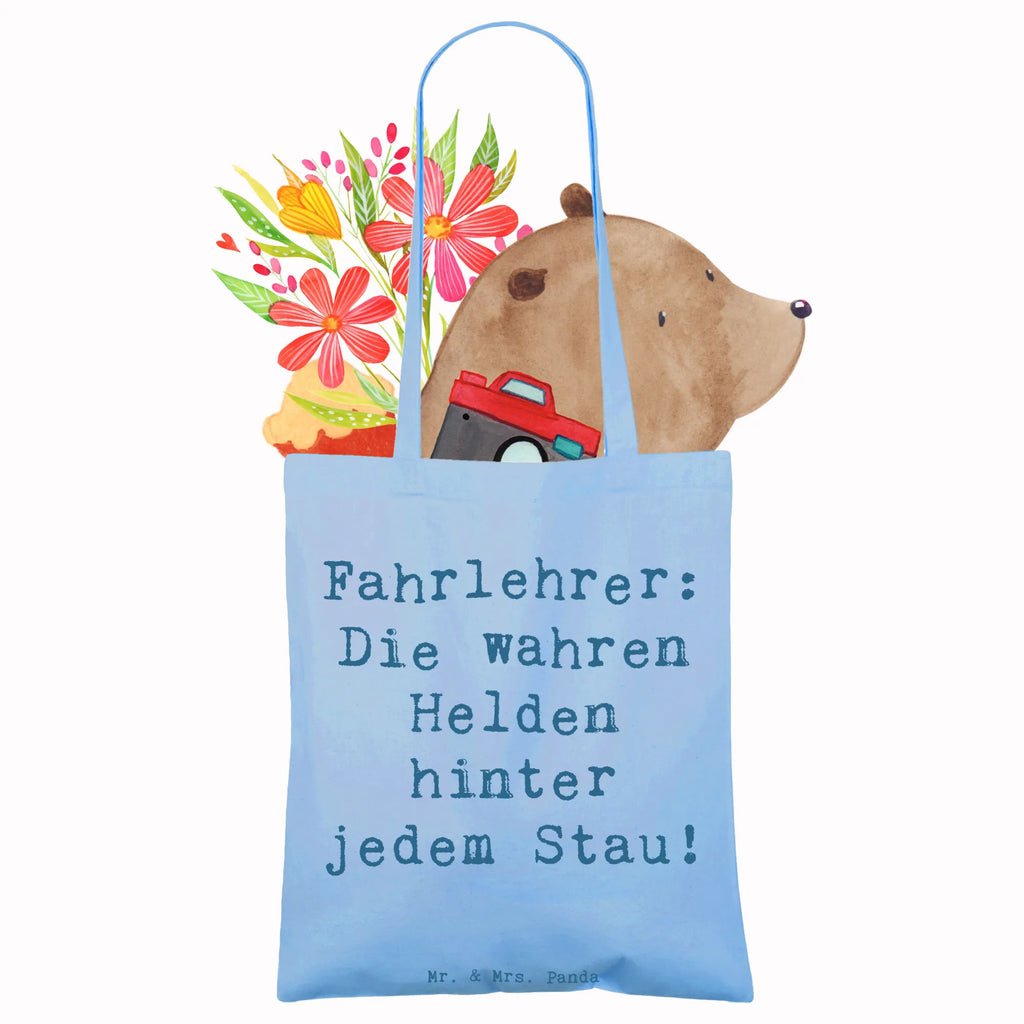 Tote bag Saying Fahrlehrer: Die wahren Helden hinter jedem Stau! Beuteltasche, Beutel, Einkaufstasche, Jutebeutel, Stoffbeutel, Tasche, Shopper, Umhängetasche, Strandtasche, Schultertasche, Stofftasche, Tragetasche, Badetasche, Jutetasche, Einkaufstüte, Laptoptasche, Beruf, Ausbildung, Jubiläum, Abschied, Rente, Kollege, Kollegin, Geschenk, Schenken, Arbeitskollege, Mitarbeiter, Firma, Danke, Dankeschön