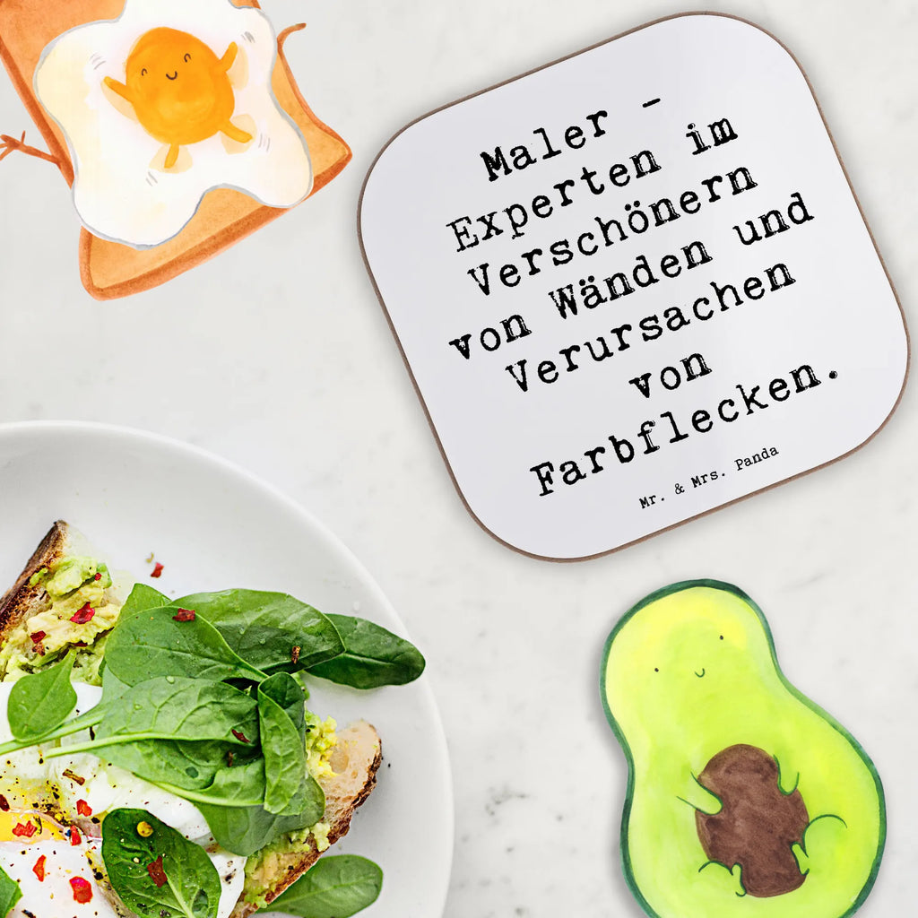 Square coaster Saying Maler - Experten im Verschönern von Wänden und Verursachen von Farbflecken. Korkuntersetzer, Untersetzer, Glasuntersetzer, Getränkeuntersetzer, Untersetzer Design, Tassen Untersetzer, Untersetzer Holz, Untersetzer Gläser, Holzuntersetzer, Untersetzer für Gläser, Bierdeckel, Untersetzer aus Holz, Beruf, Ausbildung, Jubiläum, Abschied, Rente, Kollege, Kollegin, Geschenk, Schenken, Arbeitskollege, Mitarbeiter, Firma, Danke, Dankeschön