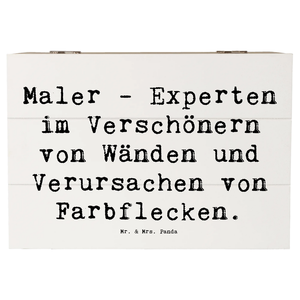 Wooden chest Saying Maler - Experten im Verschönern von Wänden und Verursachen von Farbflecken. Geschenkdose, Schatulle, Truhe, Erinnerungskiste, XXL, Kiste, Dekokiste, Geschenkbox, Schatzkiste, Holzkiste, Erinnerungsbox, Aufbewahrungsbox, Beruf, Ausbildung, Jubiläum, Abschied, Rente, Kollege, Kollegin, Geschenk, Schenken, Arbeitskollege, Mitarbeiter, Firma, Danke, Dankeschön