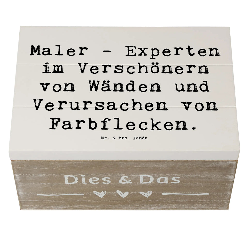 Wooden chest Saying Maler - Experten im Verschönern von Wänden und Verursachen von Farbflecken. Geschenkdose, Schatulle, Truhe, Erinnerungskiste, XXL, Kiste, Dekokiste, Geschenkbox, Schatzkiste, Holzkiste, Erinnerungsbox, Aufbewahrungsbox, Beruf, Ausbildung, Jubiläum, Abschied, Rente, Kollege, Kollegin, Geschenk, Schenken, Arbeitskollege, Mitarbeiter, Firma, Danke, Dankeschön