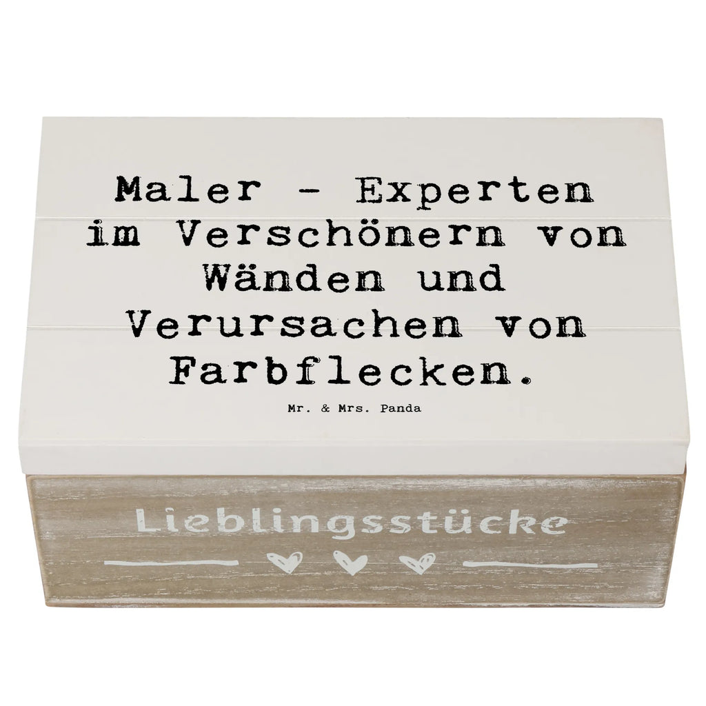 Wooden chest Saying Maler - Experten im Verschönern von Wänden und Verursachen von Farbflecken. Geschenkdose, Schatulle, Truhe, Erinnerungskiste, XXL, Kiste, Dekokiste, Geschenkbox, Schatzkiste, Holzkiste, Erinnerungsbox, Aufbewahrungsbox, Beruf, Ausbildung, Jubiläum, Abschied, Rente, Kollege, Kollegin, Geschenk, Schenken, Arbeitskollege, Mitarbeiter, Firma, Danke, Dankeschön