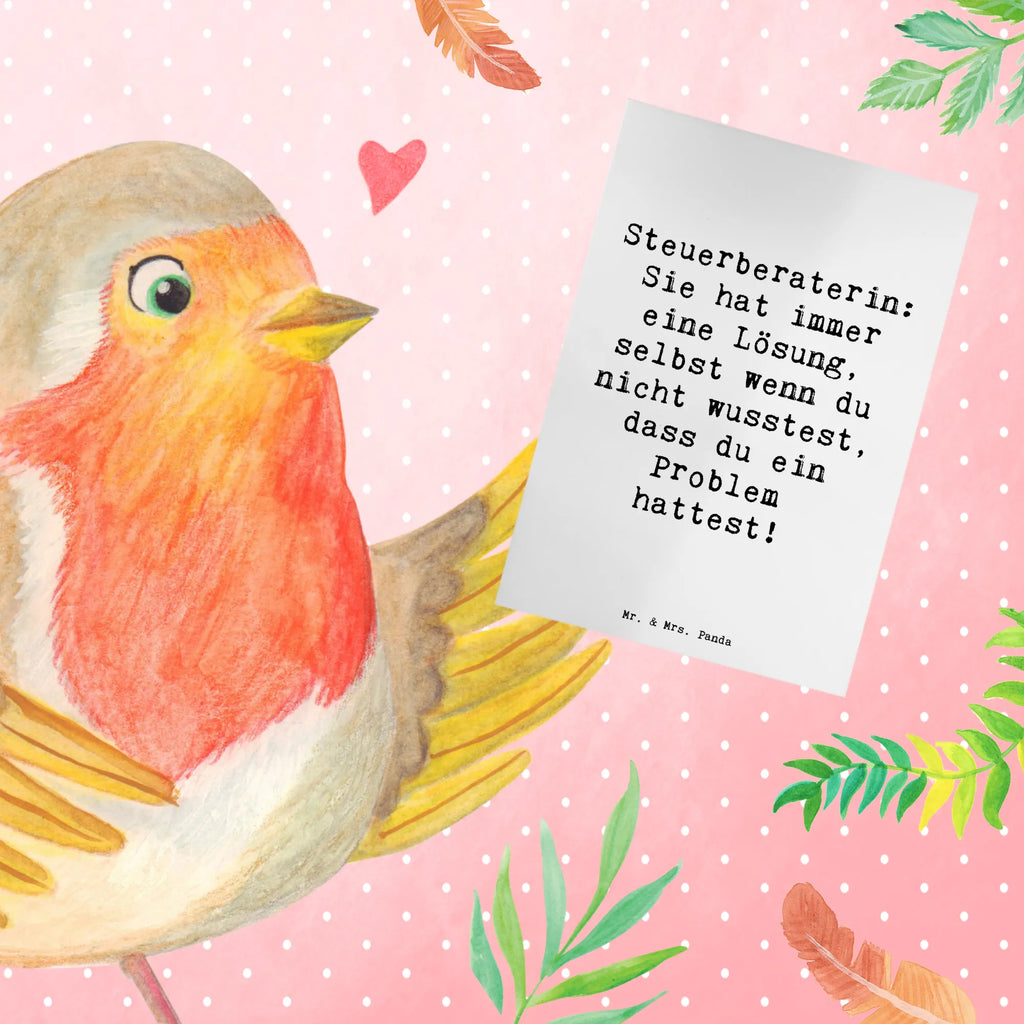 Greetings card Saying Steuerberaterin: Sie hat immer eine Lösung, selbst wenn du nicht wusstest, dass du ein Problem hattest! Geburtstagskarte, Hochzeitskarte, Klappkarte, Karte, Ansichtskarten, Grußkarte, Einladungskarte, Glückwunschkarte, Beruf, Ausbildung, Jubiläum, Abschied, Rente, Kollege, Kollegin, Geschenk, Schenken, Arbeitskollege, Mitarbeiter, Firma, Danke, Dankeschön
