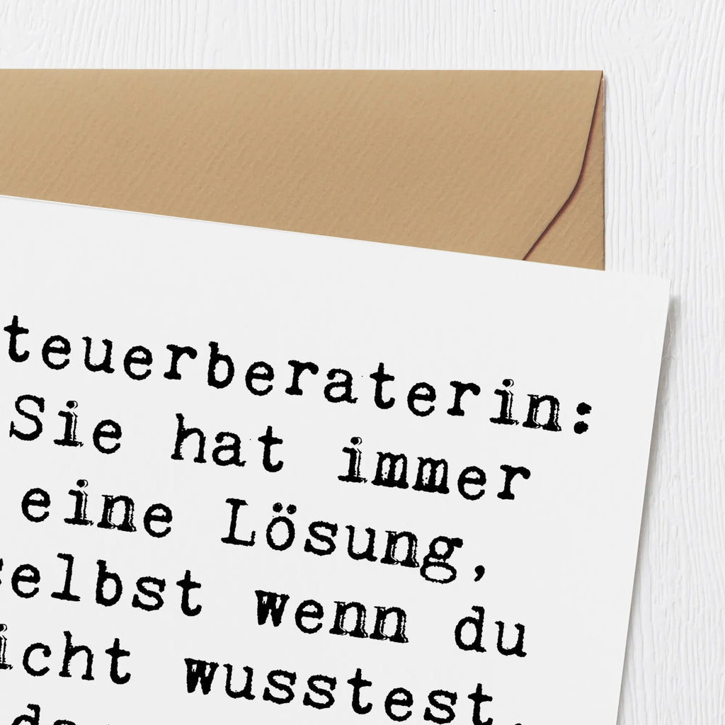 Deluxe Card Saying Steuerberaterin: Sie hat immer eine Lösung, selbst wenn du nicht wusstest, dass du ein Problem hattest! Geburtstagskarte, Einladungskarte, Klappkarte, Grußkarte, Glückwunschkarte, Hochwertige Grußkarte, Hochwertige Klappkarte, Karte, Hochzeitskarte, Beruf, Ausbildung, Jubiläum, Abschied, Rente, Kollege, Kollegin, Geschenk, Schenken, Arbeitskollege, Mitarbeiter, Firma, Danke, Dankeschön