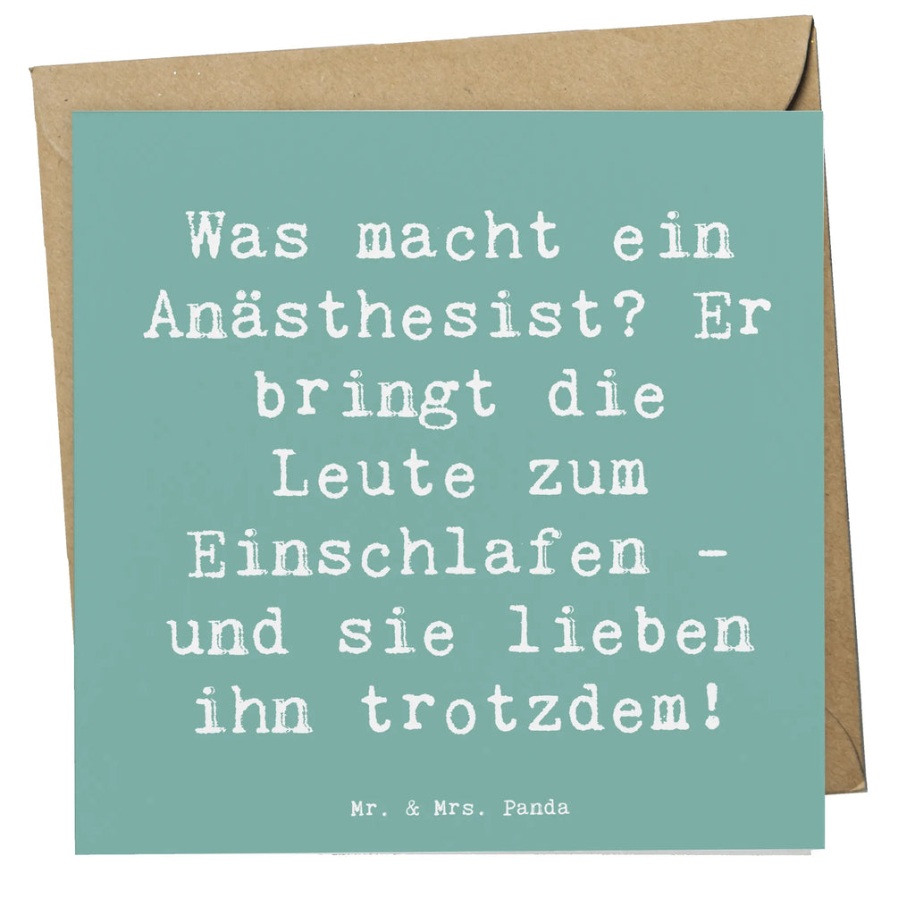 Deluxe Karte Spruch Was macht ein Anästhesist? Er bringt die Leute zum Einschlafen - und sie lieben ihn trotzdem! Hochzeitskarte, Glückwunschkarte, Klappkarte, Karte, Hochwertige Klappkarte, Hochwertige Grußkarte, Einladungskarte, Grußkarte, Geburtstagskarte, Beruf, Ausbildung, Jubiläum, Abschied, Rente, Kollege, Kollegin, Geschenk, Schenken, Arbeitskollege, Mitarbeiter, Firma, Danke, Dankeschön