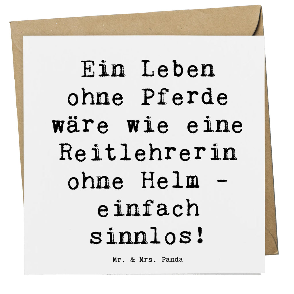 Deluxe Karte Spruch Ein Leben ohne Pferde wäre wie eine Reitlehrerin ohne Helm - einfach sinnlos! Klappkarte, Hochzeitskarte, Grußkarte, Hochwertige Klappkarte, Einladungskarte, Glückwunschkarte, Karte, Geburtstagskarte, Hochwertige Grußkarte, Beruf, Ausbildung, Jubiläum, Abschied, Rente, Kollege, Kollegin, Geschenk, Schenken, Arbeitskollege, Mitarbeiter, Firma, Danke, Dankeschön