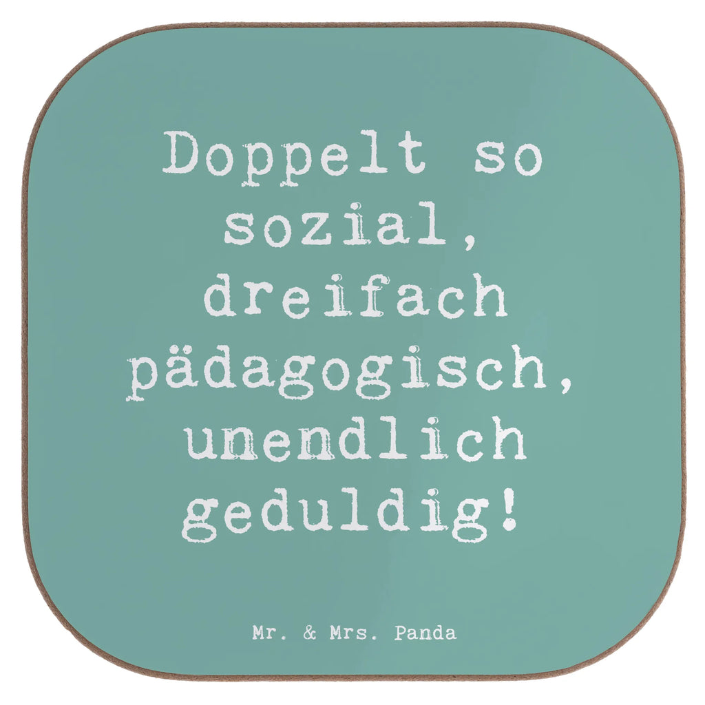 Square coaster Saying Doppelt so sozial, dreifach pädagogisch, unendlich geduldig! Glasuntersetzer, Bierdeckel, Tassen Untersetzer, Untersetzer Gläser, Korkuntersetzer, Untersetzer, Holzuntersetzer, Untersetzer aus Holz, Untersetzer Holz, Getränkeuntersetzer, Untersetzer für Gläser, Untersetzer Design, Beruf, Ausbildung, Jubiläum, Abschied, Rente, Kollege, Kollegin, Geschenk, Schenken, Arbeitskollege, Mitarbeiter, Firma, Danke, Dankeschön