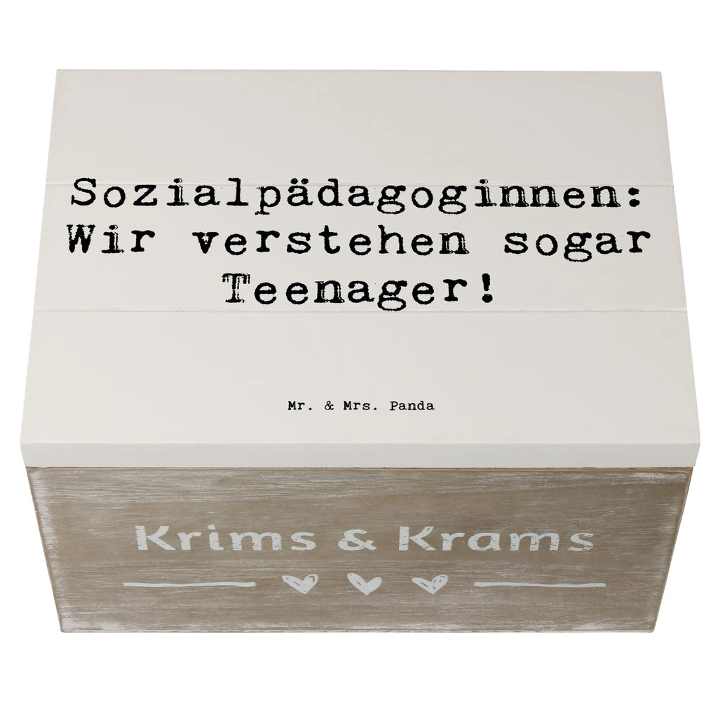 Holzkiste Spruch Sozialpädagoginnen: Wir verstehen sogar Teenager! Schatulle, Dekokiste, Erinnerungskiste, Aufbewahrungsbox, Truhe, Erinnerungsbox, Schatzkiste, Geschenkbox, Geschenkdose, Holzkiste, XXL, Kiste, Beruf, Ausbildung, Jubiläum, Abschied, Rente, Kollege, Kollegin, Geschenk, Schenken, Arbeitskollege, Mitarbeiter, Firma, Danke, Dankeschön