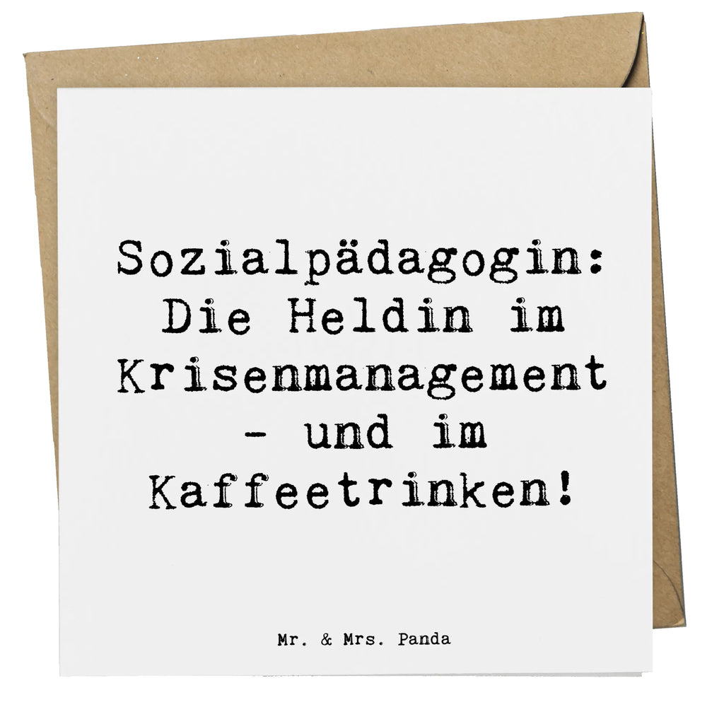 Deluxe Card Saying Sozialpädagogin: Die Heldin im Krisenmanagement - und im Kaffeetrinken! Karte, Grußkarte, Einladungskarte, Glückwunschkarte, Geburtstagskarte, Klappkarte, Hochwertige Grußkarte, Hochzeitskarte, Hochwertige Klappkarte, Beruf, Ausbildung, Jubiläum, Abschied, Rente, Kollege, Kollegin, Geschenk, Schenken, Arbeitskollege, Mitarbeiter, Firma, Danke, Dankeschön