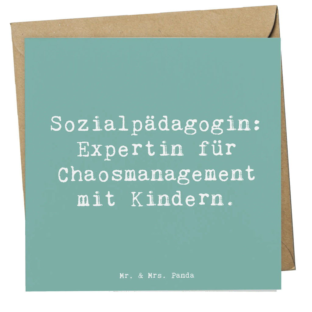 Deluxe Karte Spruch Sozialpädagogin: Expertin für Chaosmanagement mit Kindern. Einladungskarte, Karte, Hochwertige Grußkarte, Geburtstagskarte, Grußkarte, Glückwunschkarte, Hochzeitskarte, Klappkarte, Hochwertige Klappkarte, Beruf, Ausbildung, Jubiläum, Abschied, Rente, Kollege, Kollegin, Geschenk, Schenken, Arbeitskollege, Mitarbeiter, Firma, Danke, Dankeschön