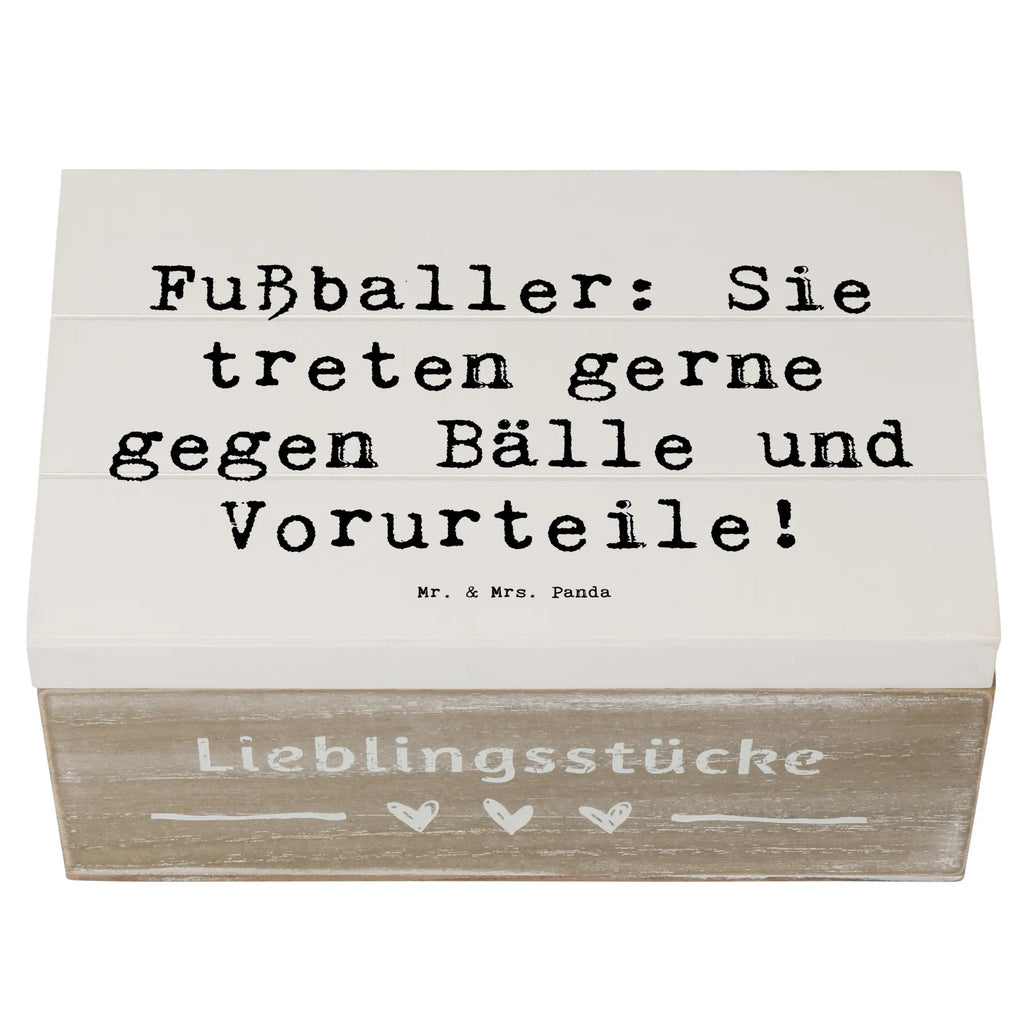 Holzkiste Spruch Fußballer: Sie treten gerne gegen Bälle und Vorurteile! Erinnerungsbox, XXL, Schatzkiste, Aufbewahrungsbox, Dekokiste, Truhe, Holzkiste, Kiste, Schatulle, Geschenkdose, Geschenkbox, Erinnerungskiste, Beruf, Ausbildung, Jubiläum, Abschied, Rente, Kollege, Kollegin, Geschenk, Schenken, Arbeitskollege, Mitarbeiter, Firma, Danke, Dankeschön