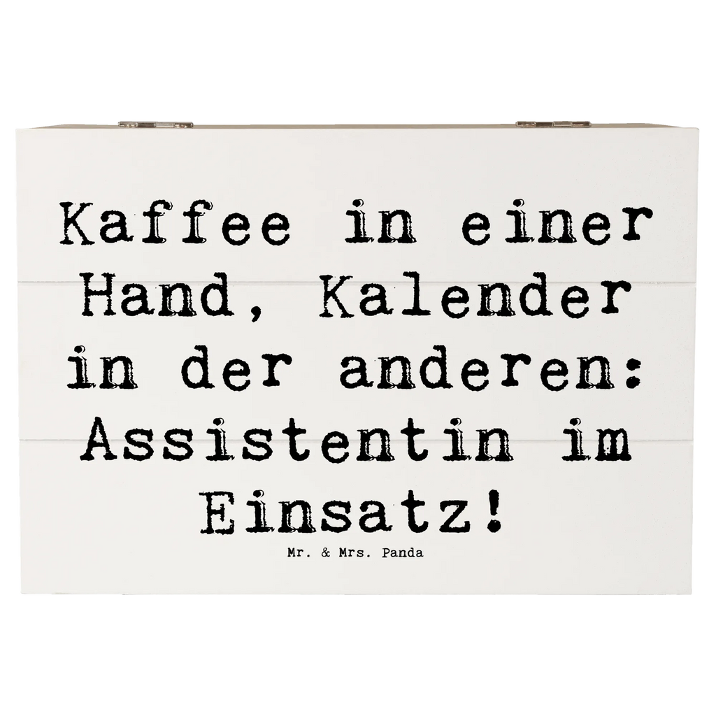 Holzkiste Spruch Kaffee in einer Hand, Kalender in der anderen: Assistentin im Einsatz! Geschenkdose, Aufbewahrungsbox, Erinnerungsbox, XXL, Holzkiste, Kiste, Truhe, Dekokiste, Schatulle, Geschenkbox, Schatzkiste, Erinnerungskiste, Beruf, Ausbildung, Jubiläum, Abschied, Rente, Kollege, Kollegin, Geschenk, Schenken, Arbeitskollege, Mitarbeiter, Firma, Danke, Dankeschön