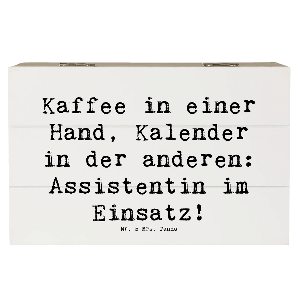 Holzkiste Spruch Kaffee in einer Hand, Kalender in der anderen: Assistentin im Einsatz! Geschenkdose, Aufbewahrungsbox, Erinnerungsbox, XXL, Holzkiste, Kiste, Truhe, Dekokiste, Schatulle, Geschenkbox, Schatzkiste, Erinnerungskiste, Beruf, Ausbildung, Jubiläum, Abschied, Rente, Kollege, Kollegin, Geschenk, Schenken, Arbeitskollege, Mitarbeiter, Firma, Danke, Dankeschön