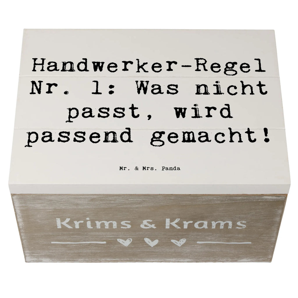 Wooden chest Saying Handwerker-Regel Nr. 1: Was nicht passt, wird passend gemacht! Erinnerungskiste, Truhe, Aufbewahrungsbox, Schatzkiste, Kiste, Geschenkdose, Geschenkbox, Schatulle, Holzkiste, Dekokiste, Erinnerungsbox, XXL, Beruf, Ausbildung, Jubiläum, Abschied, Rente, Kollege, Kollegin, Geschenk, Schenken, Arbeitskollege, Mitarbeiter, Firma, Danke, Dankeschön