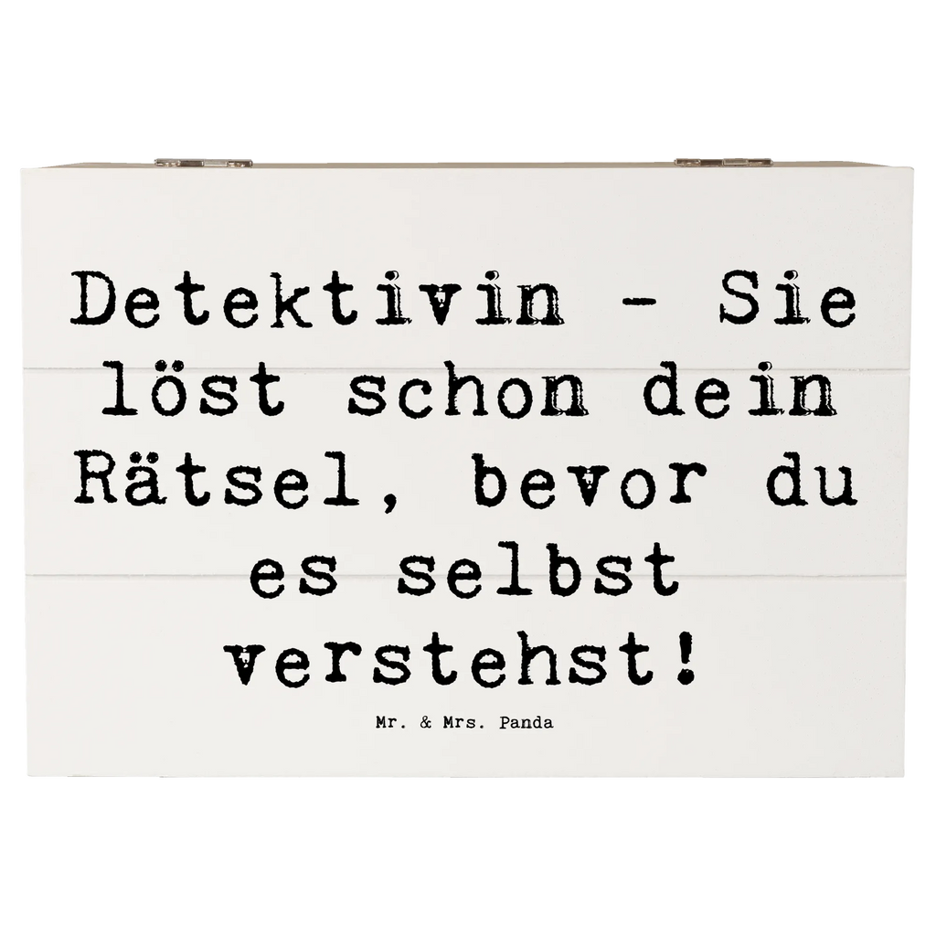 Wooden chest Saying Detektivin - Sie löst schon dein Rätsel, bevor du es selbst verstehst! Aufbewahrungsbox, Kiste, Geschenkdose, Holzkiste, Erinnerungsbox, Schatulle, Schatzkiste, XXL, Truhe, Erinnerungskiste, Geschenkbox, Dekokiste, Beruf, Ausbildung, Jubiläum, Abschied, Rente, Kollege, Kollegin, Geschenk, Schenken, Arbeitskollege, Mitarbeiter, Firma, Danke, Dankeschön
