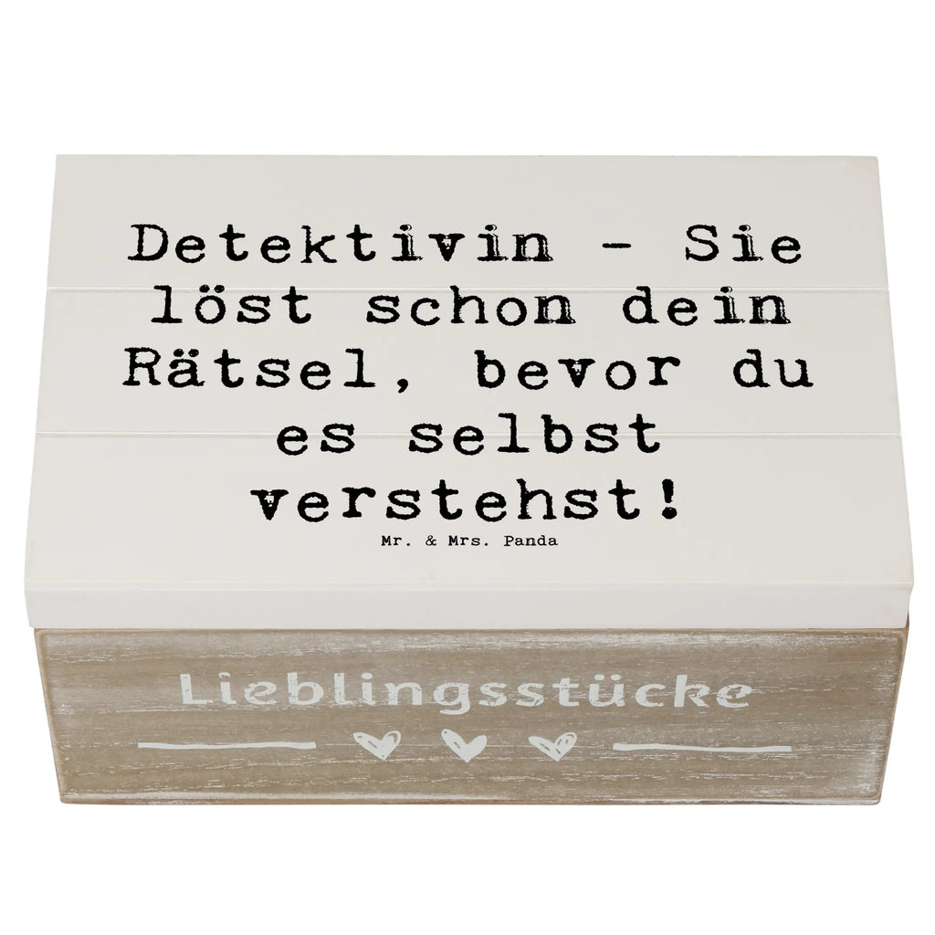 Wooden chest Saying Detektivin - Sie löst schon dein Rätsel, bevor du es selbst verstehst! Aufbewahrungsbox, Kiste, Geschenkdose, Holzkiste, Erinnerungsbox, Schatulle, Schatzkiste, XXL, Truhe, Erinnerungskiste, Geschenkbox, Dekokiste, Beruf, Ausbildung, Jubiläum, Abschied, Rente, Kollege, Kollegin, Geschenk, Schenken, Arbeitskollege, Mitarbeiter, Firma, Danke, Dankeschön