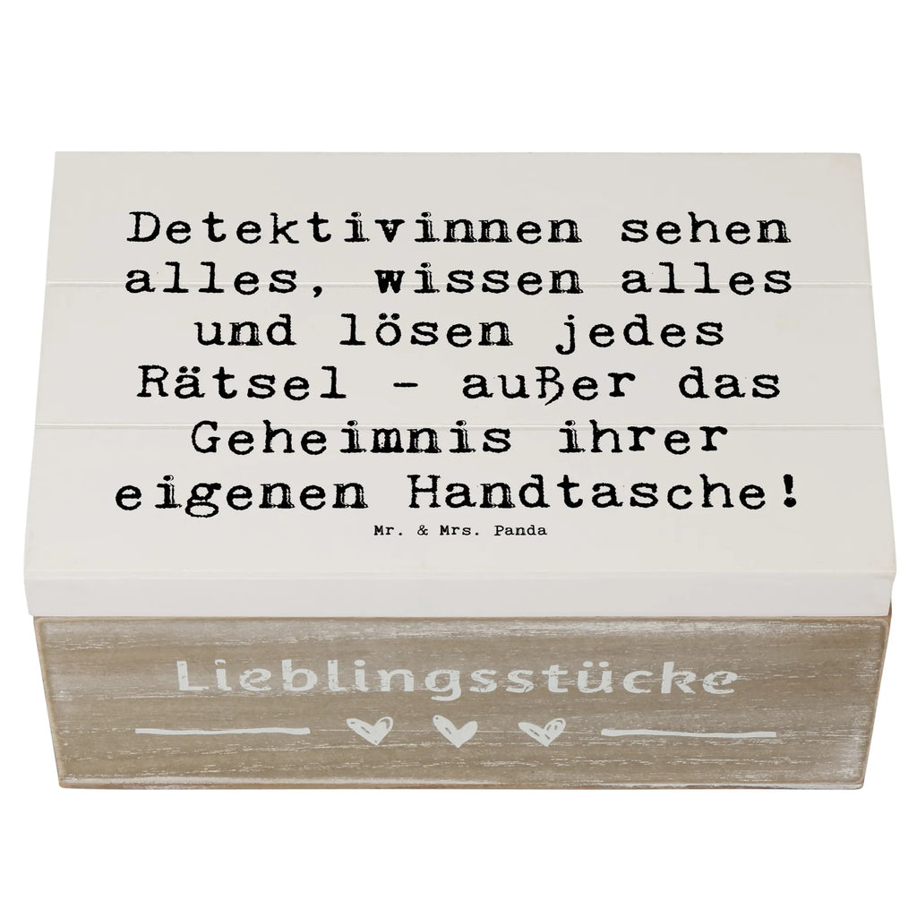 Holzkiste Spruch Detektivinnen sehen alles, wissen alles und lösen jedes Rätsel - außer das Geheimnis ihrer eigenen Handtasche! Truhe, Geschenkbox, Erinnerungsbox, Aufbewahrungsbox, Dekokiste, Holzkiste, Erinnerungskiste, Kiste, XXL, Schatulle, Geschenkdose, Schatzkiste, Beruf, Ausbildung, Jubiläum, Abschied, Rente, Kollege, Kollegin, Geschenk, Schenken, Arbeitskollege, Mitarbeiter, Firma, Danke, Dankeschön