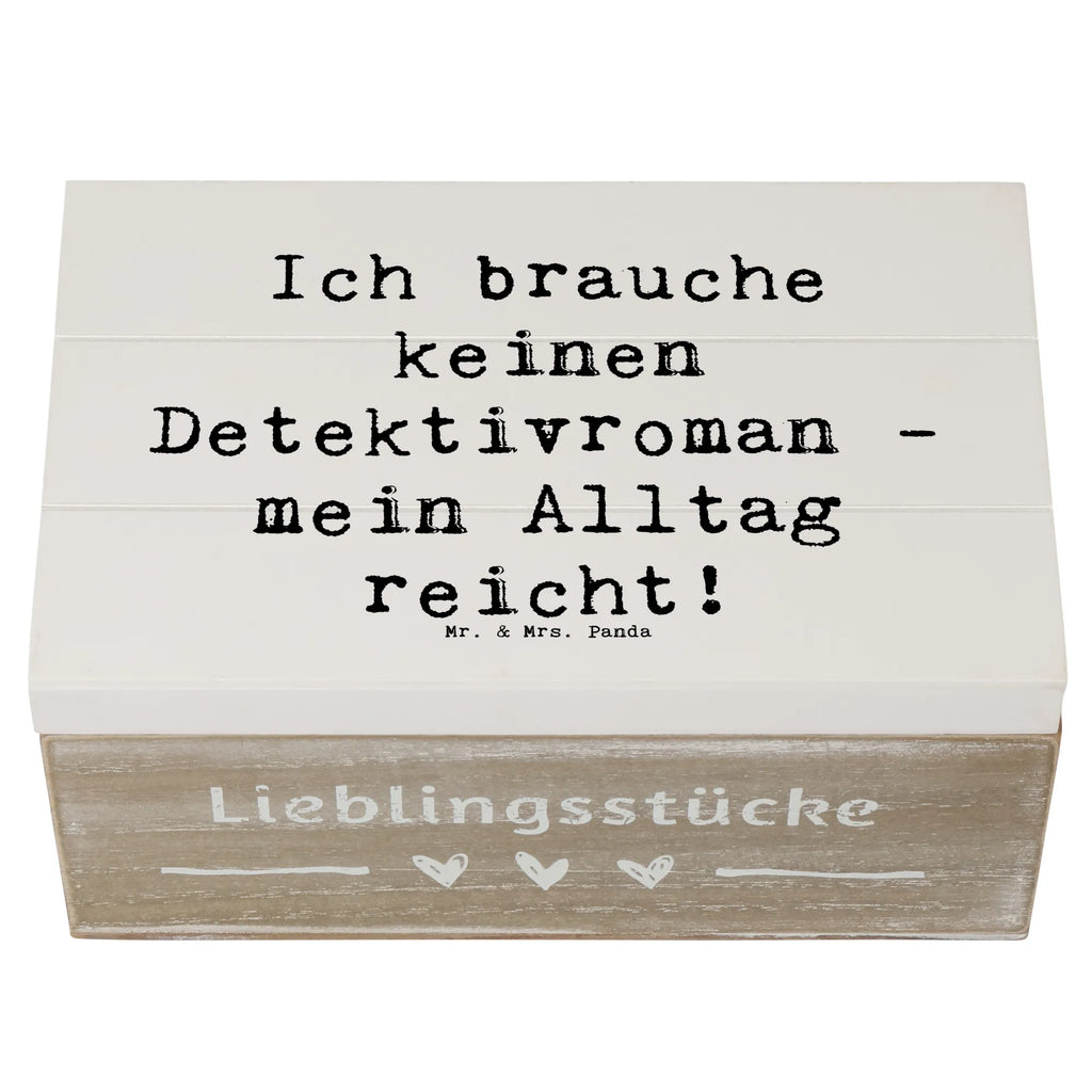Holzkiste Spruch Ich brauche keinen Detektivroman - mein Alltag reicht! Geschenkbox, Geschenkdose, Erinnerungskiste, Aufbewahrungsbox, Schatzkiste, Truhe, Holzkiste, Schatulle, Erinnerungsbox, Kiste, XXL, Dekokiste, Beruf, Ausbildung, Jubiläum, Abschied, Rente, Kollege, Kollegin, Geschenk, Schenken, Arbeitskollege, Mitarbeiter, Firma, Danke, Dankeschön