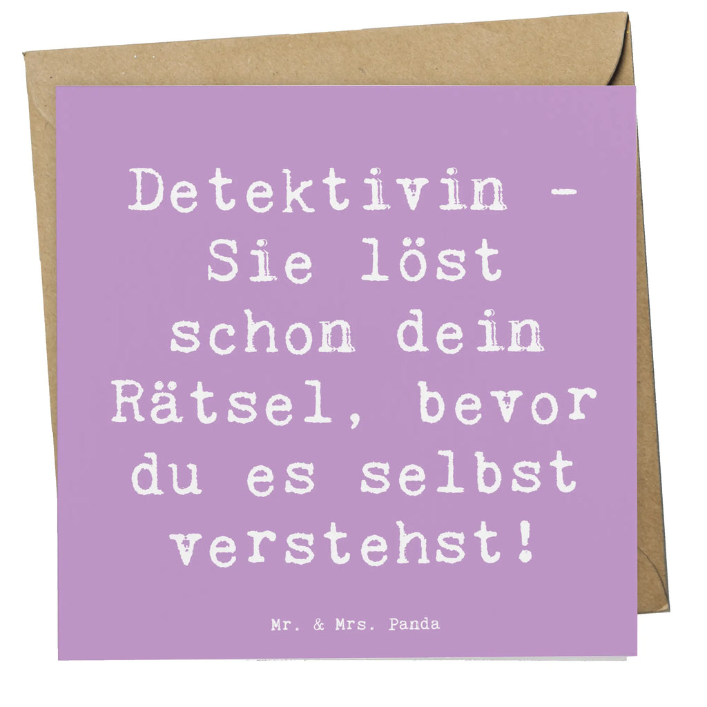 Deluxe Karte Spruch Detektivin - Sie löst schon dein Rätsel, bevor du es selbst verstehst! Klappkarte, Hochwertige Klappkarte, Glückwunschkarte, Hochwertige Grußkarte, Karte, Grußkarte, Hochzeitskarte, Einladungskarte, Geburtstagskarte, Beruf, Ausbildung, Jubiläum, Abschied, Rente, Kollege, Kollegin, Geschenk, Schenken, Arbeitskollege, Mitarbeiter, Firma, Danke, Dankeschön