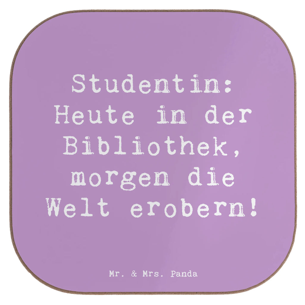 Square coaster Saying Studentin: Heute in der Bibliothek, morgen die Welt erobern! Holzuntersetzer, Tassen Untersetzer, Bierdeckel, Untersetzer Gläser, Glasuntersetzer, Untersetzer für Gläser, Untersetzer Holz, Untersetzer, Untersetzer aus Holz, Getränkeuntersetzer, Korkuntersetzer, Untersetzer Design, Beruf, Ausbildung, Jubiläum, Abschied, Rente, Kollege, Kollegin, Geschenk, Schenken, Arbeitskollege, Mitarbeiter, Firma, Danke, Dankeschön