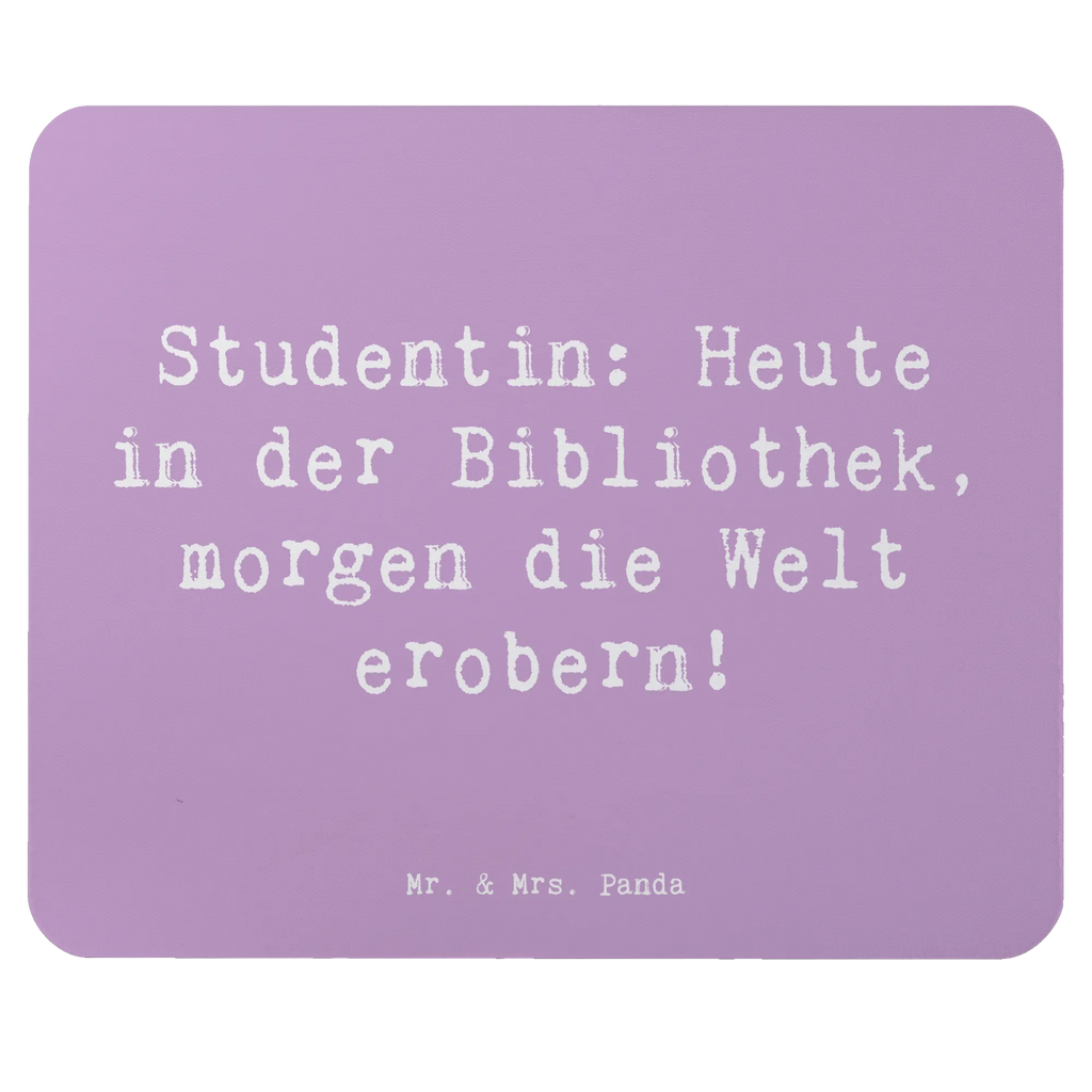 Mouse mat Saying Studentin: Heute in der Bibliothek, morgen die Welt erobern! Mausunterlage, Mauspad Büro, Designer Mauspad, Mousepad, Arbeitszimmer, Computer zubehör, PC Zubehör, Mauspad, Büroausstattung, Einzigartiges Mauspad, Beruf, Ausbildung, Jubiläum, Abschied, Rente, Kollege, Kollegin, Geschenk, Schenken, Arbeitskollege, Mitarbeiter, Firma, Danke, Dankeschön
