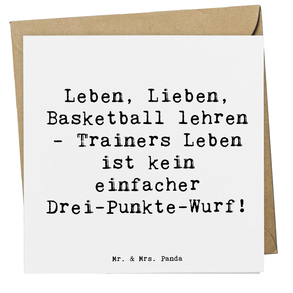 Deluxe Karte Spruch Leben, Lieben, Basketball lehren - Trainers Leben ist kein einfacher Drei-Punkte-Wurf! Grußkarte, Karte, Geburtstagskarte, Klappkarte, Einladungskarte, Hochwertige Grußkarte, Hochzeitskarte, Hochwertige Klappkarte, Glückwunschkarte, Beruf, Ausbildung, Jubiläum, Abschied, Rente, Kollege, Kollegin, Geschenk, Schenken, Arbeitskollege, Mitarbeiter, Firma, Danke, Dankeschön