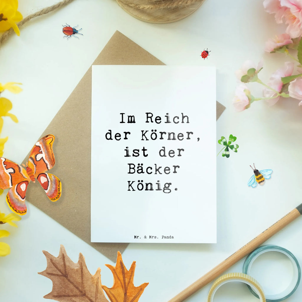 Grußkarte Spruch Im Reich der Körner, ist der Bäcker König. Grußkarte, Ansichtskarten, Karte, Hochzeitskarte, Einladungskarte, Geburtstagskarte, Glückwunschkarte, Klappkarte, Beruf, Ausbildung, Jubiläum, Abschied, Rente, Kollege, Kollegin, Geschenk, Schenken, Arbeitskollege, Mitarbeiter, Firma, Danke, Dankeschön