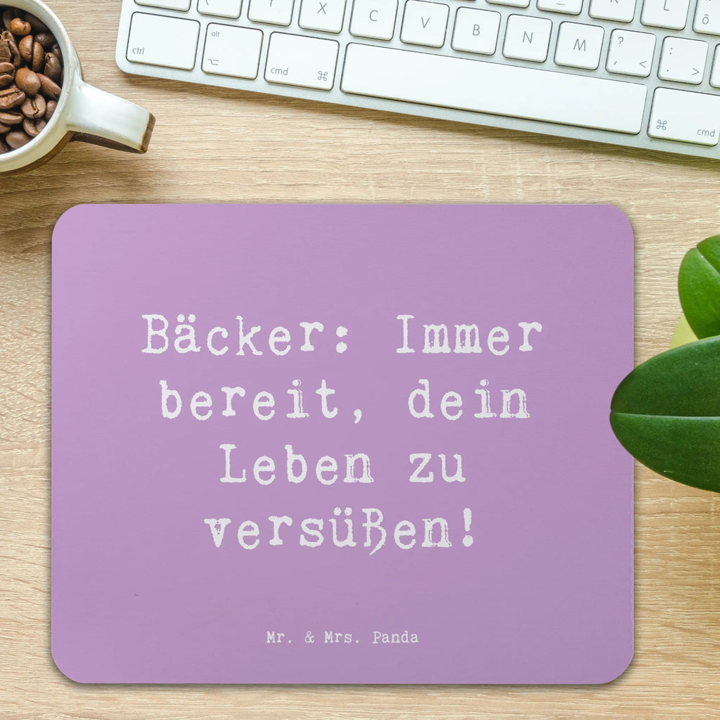 Mouse mat Saying Bäcker: Immer bereit, dein Leben zu versüßen! Arbeitszimmer, Designer Mauspad, Mausunterlage, Mauspad Büro, Mousepad, Computer zubehör, PC Zubehör, Einzigartiges Mauspad, Büroausstattung, Mauspad, Beruf, Ausbildung, Jubiläum, Abschied, Rente, Kollege, Kollegin, Geschenk, Schenken, Arbeitskollege, Mitarbeiter, Firma, Danke, Dankeschön