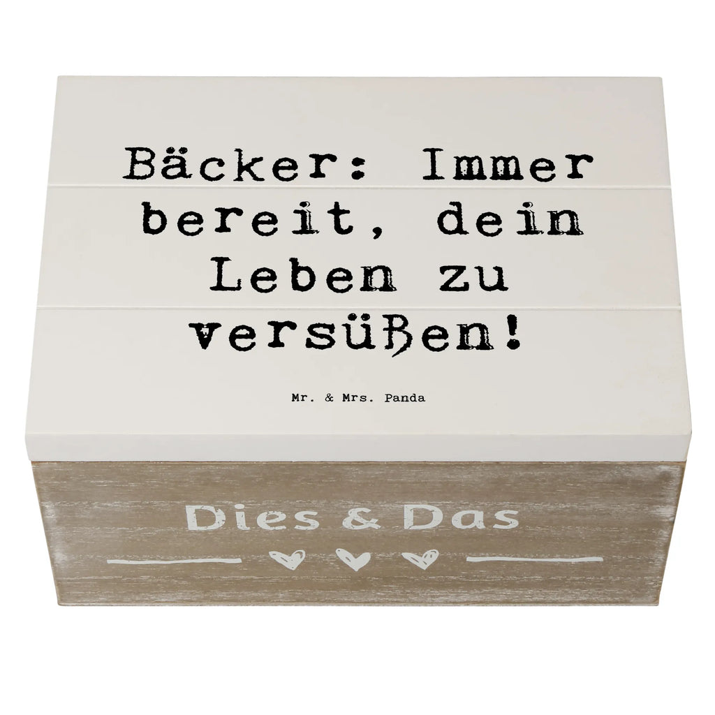Holzkiste Spruch Bäcker: Immer bereit, dein Leben zu versüßen! XXL, Truhe, Schatzkiste, Aufbewahrungsbox, Geschenkbox, Erinnerungsbox, Erinnerungskiste, Schatulle, Geschenkdose, Dekokiste, Kiste, Holzkiste, Beruf, Ausbildung, Jubiläum, Abschied, Rente, Kollege, Kollegin, Geschenk, Schenken, Arbeitskollege, Mitarbeiter, Firma, Danke, Dankeschön