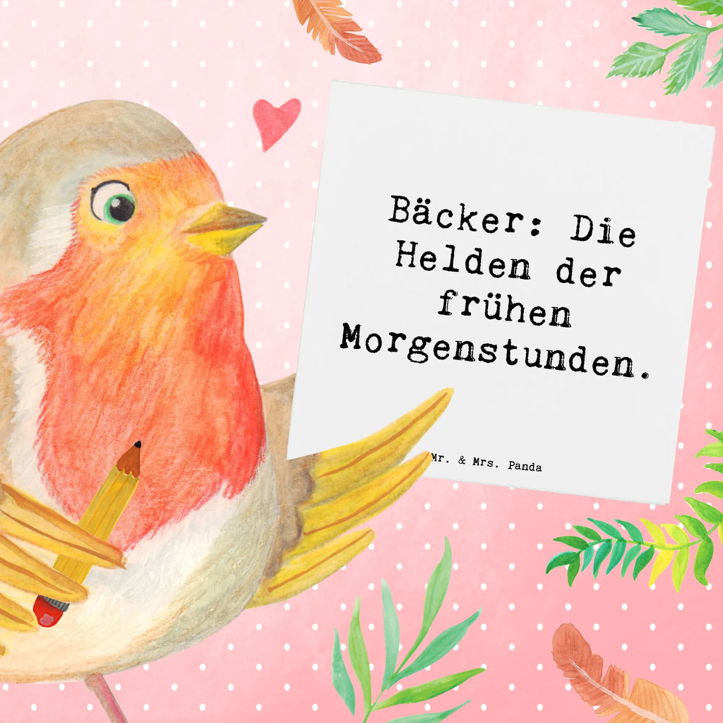 Deluxe Card Saying Bäcker: Die Helden der frühen Morgenstunden. Einladungskarte, Hochzeitskarte, Klappkarte, Glückwunschkarte, Hochwertige Grußkarte, Hochwertige Klappkarte, Karte, Grußkarte, Geburtstagskarte, Beruf, Ausbildung, Jubiläum, Abschied, Rente, Kollege, Kollegin, Geschenk, Schenken, Arbeitskollege, Mitarbeiter, Firma, Danke, Dankeschön