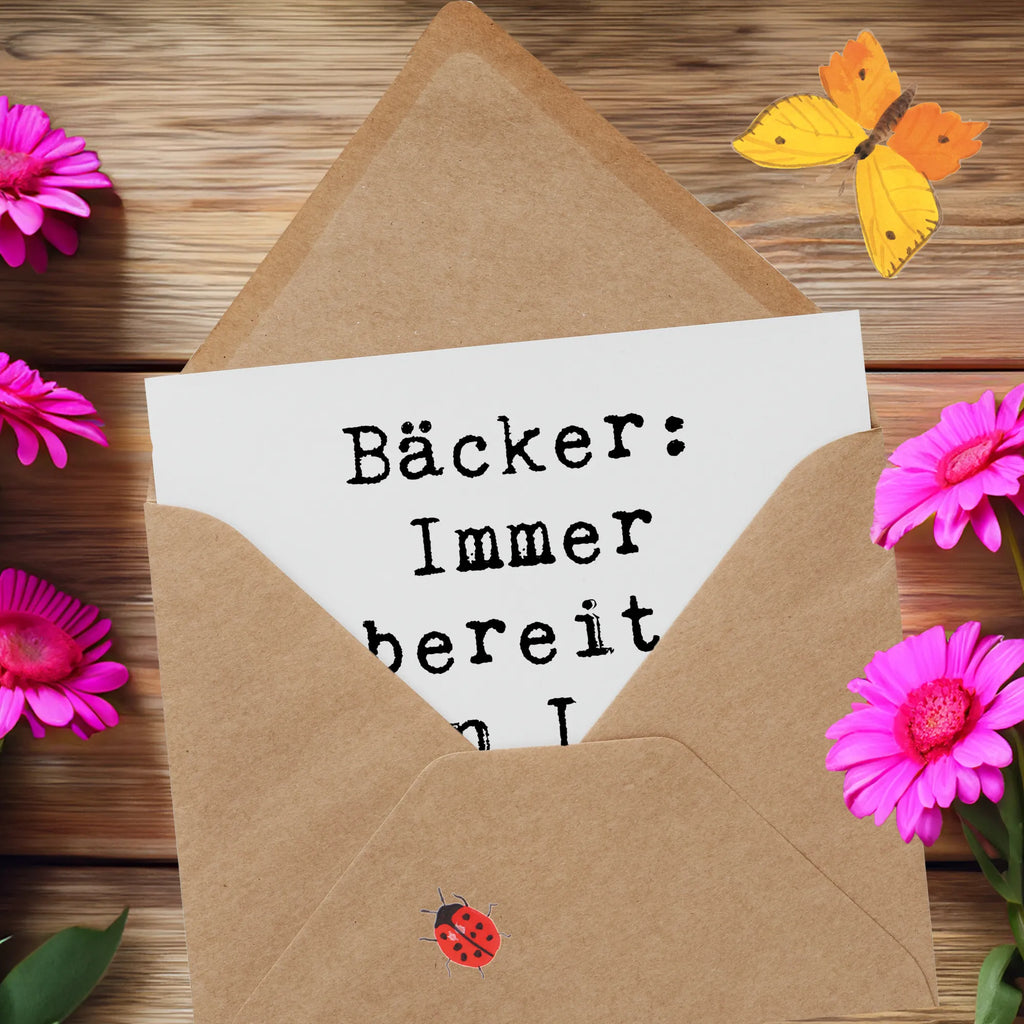 Deluxe Card Saying Bäcker: Immer bereit, dein Leben zu versüßen! Hochwertige Grußkarte, Grußkarte, Klappkarte, Geburtstagskarte, Hochzeitskarte, Hochwertige Klappkarte, Karte, Glückwunschkarte, Einladungskarte, Beruf, Ausbildung, Jubiläum, Abschied, Rente, Kollege, Kollegin, Geschenk, Schenken, Arbeitskollege, Mitarbeiter, Firma, Danke, Dankeschön