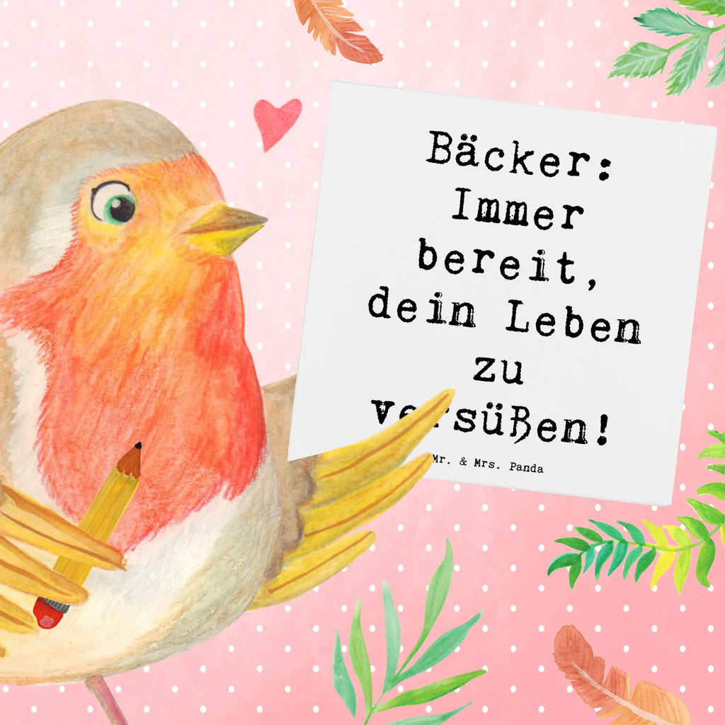 Deluxe Card Saying Bäcker: Immer bereit, dein Leben zu versüßen! Hochwertige Grußkarte, Grußkarte, Klappkarte, Geburtstagskarte, Hochzeitskarte, Hochwertige Klappkarte, Karte, Glückwunschkarte, Einladungskarte, Beruf, Ausbildung, Jubiläum, Abschied, Rente, Kollege, Kollegin, Geschenk, Schenken, Arbeitskollege, Mitarbeiter, Firma, Danke, Dankeschön