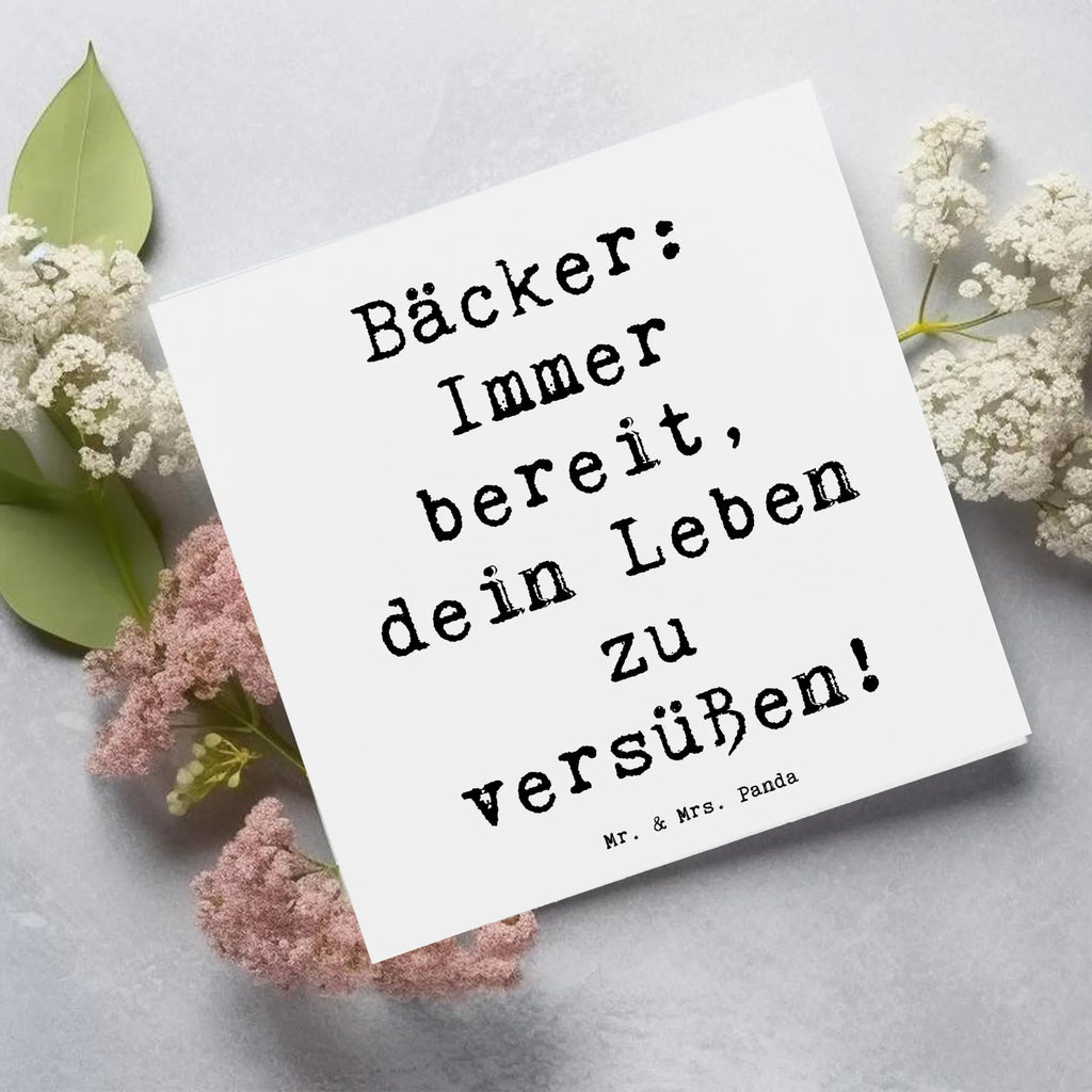 Deluxe Card Saying Bäcker: Immer bereit, dein Leben zu versüßen! Hochwertige Grußkarte, Grußkarte, Klappkarte, Geburtstagskarte, Hochzeitskarte, Hochwertige Klappkarte, Karte, Glückwunschkarte, Einladungskarte, Beruf, Ausbildung, Jubiläum, Abschied, Rente, Kollege, Kollegin, Geschenk, Schenken, Arbeitskollege, Mitarbeiter, Firma, Danke, Dankeschön