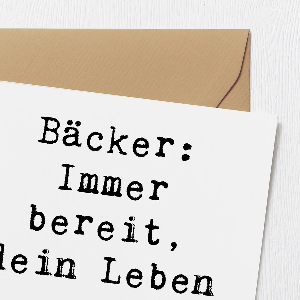 Deluxe Card Saying Bäcker: Immer bereit, dein Leben zu versüßen! Hochwertige Grußkarte, Grußkarte, Klappkarte, Geburtstagskarte, Hochzeitskarte, Hochwertige Klappkarte, Karte, Glückwunschkarte, Einladungskarte, Beruf, Ausbildung, Jubiläum, Abschied, Rente, Kollege, Kollegin, Geschenk, Schenken, Arbeitskollege, Mitarbeiter, Firma, Danke, Dankeschön
