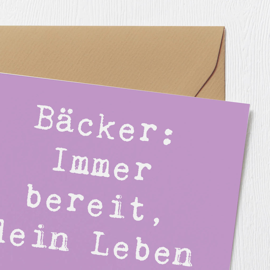Deluxe Card Saying Bäcker: Immer bereit, dein Leben zu versüßen! Hochwertige Grußkarte, Grußkarte, Klappkarte, Geburtstagskarte, Hochzeitskarte, Hochwertige Klappkarte, Karte, Glückwunschkarte, Einladungskarte, Beruf, Ausbildung, Jubiläum, Abschied, Rente, Kollege, Kollegin, Geschenk, Schenken, Arbeitskollege, Mitarbeiter, Firma, Danke, Dankeschön
