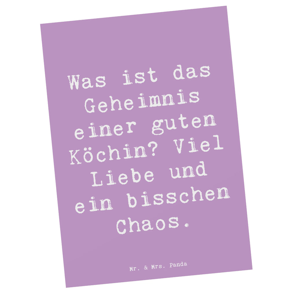 Postcard Saying Was ist das Geheimnis einer guten Köchin? Viel Liebe und ein bisschen Chaos. Karte, Einladung, Ansichtskarten, Geschenkkarte, Einladung Geburtstag, Ansichtskarte, Grußkarte, Geburtstagskarte, Einladungskarte, Postkarte, Dankeskarte, Einladungskarten Geburtstag, Beruf, Ausbildung, Jubiläum, Abschied, Rente, Kollege, Kollegin, Geschenk, Schenken, Arbeitskollege, Mitarbeiter, Firma, Danke, Dankeschön