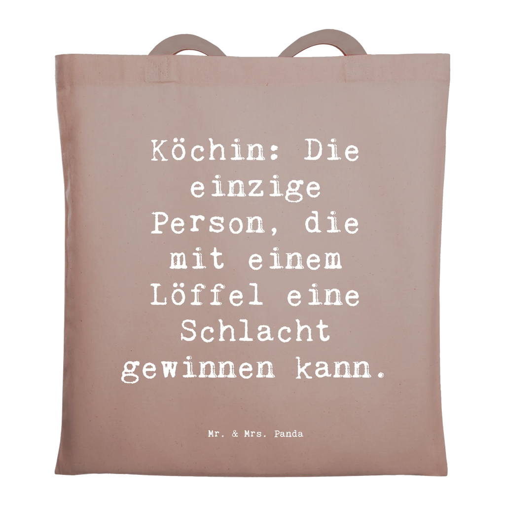 Tote bag Saying Köchin: Die einzige Person, die mit einem Löffel eine Schlacht gewinnen kann. Beuteltasche, Beutel, Einkaufstasche, Jutebeutel, Stoffbeutel, Tasche, Shopper, Umhängetasche, Strandtasche, Schultertasche, Stofftasche, Tragetasche, Badetasche, Jutetasche, Einkaufstüte, Laptoptasche, Beruf, Ausbildung, Jubiläum, Abschied, Rente, Kollege, Kollegin, Geschenk, Schenken, Arbeitskollege, Mitarbeiter, Firma, Danke, Dankeschön