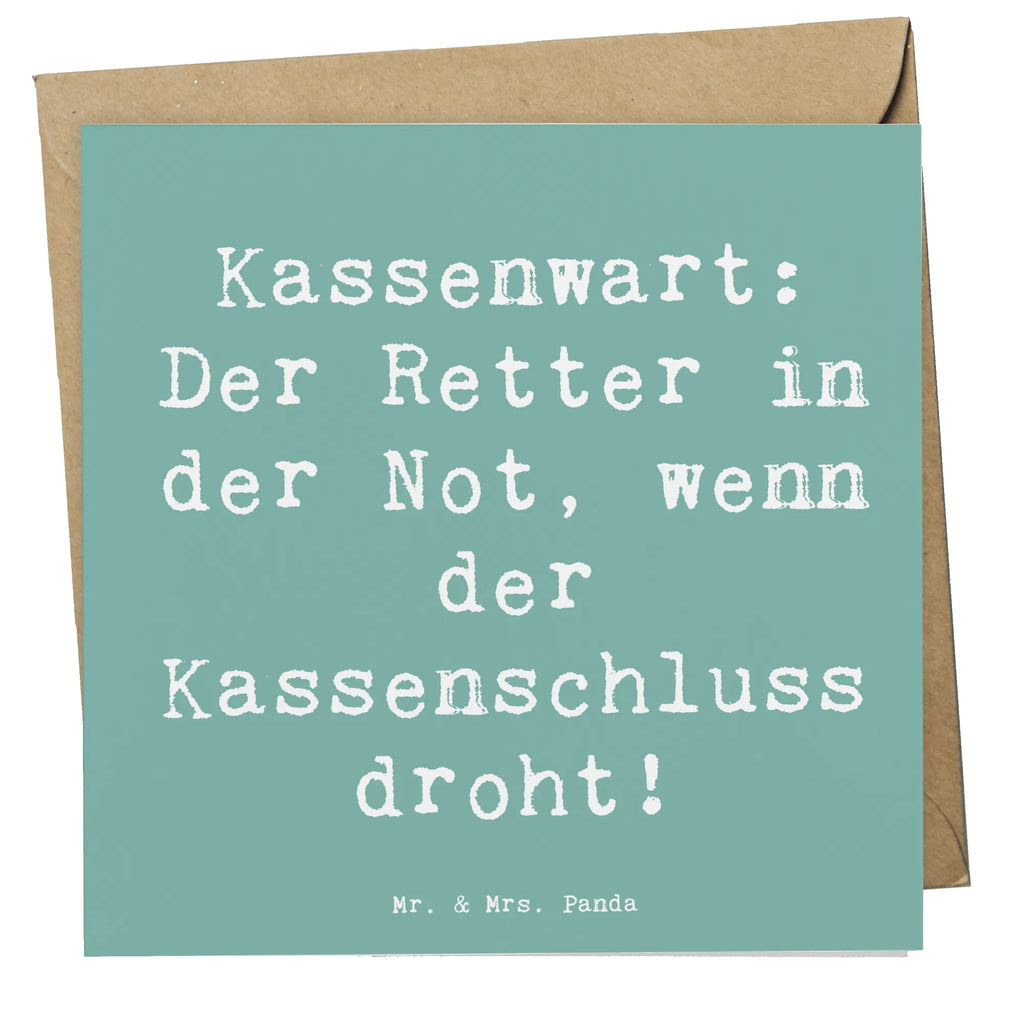 Deluxe Card Saying Kassenwart: Der Retter in der Not, wenn der Kassenschluss droht! Karte, Geburtstagskarte, Grußkarte, Klappkarte, Hochwertige Grußkarte, Hochzeitskarte, Glückwunschkarte, Hochwertige Klappkarte, Einladungskarte, Beruf, Ausbildung, Jubiläum, Abschied, Rente, Kollege, Kollegin, Geschenk, Schenken, Arbeitskollege, Mitarbeiter, Firma, Danke, Dankeschön