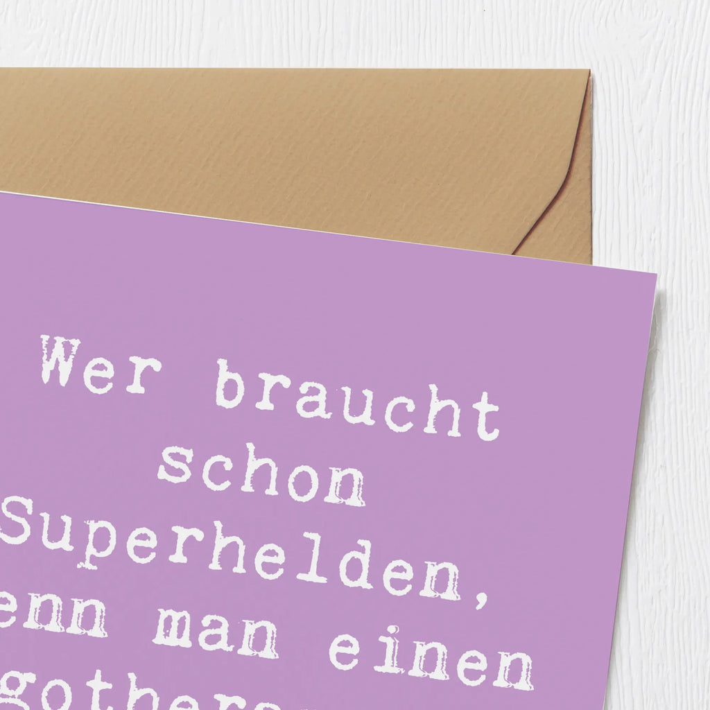 Deluxe Card Saying Wer braucht schon Superhelden, wenn man einen Ergotherapeuten hat? Glückwunschkarte, Klappkarte, Hochzeitskarte, Grußkarte, Hochwertige Klappkarte, Hochwertige Grußkarte, Einladungskarte, Karte, Geburtstagskarte, Beruf, Ausbildung, Jubiläum, Abschied, Rente, Kollege, Kollegin, Geschenk, Schenken, Arbeitskollege, Mitarbeiter, Firma, Danke, Dankeschön