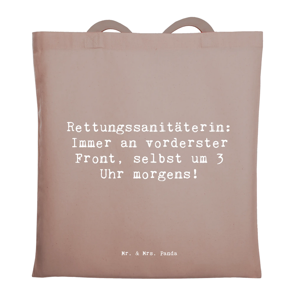 Tote bag Saying Rettungssanitäterin: Immer an vorderster Front, selbst um 3 Uhr morgens! Beuteltasche, Beutel, Einkaufstasche, Jutebeutel, Stoffbeutel, Tasche, Shopper, Umhängetasche, Strandtasche, Schultertasche, Stofftasche, Tragetasche, Badetasche, Jutetasche, Einkaufstüte, Laptoptasche, Beruf, Ausbildung, Jubiläum, Abschied, Rente, Kollege, Kollegin, Geschenk, Schenken, Arbeitskollege, Mitarbeiter, Firma, Danke, Dankeschön