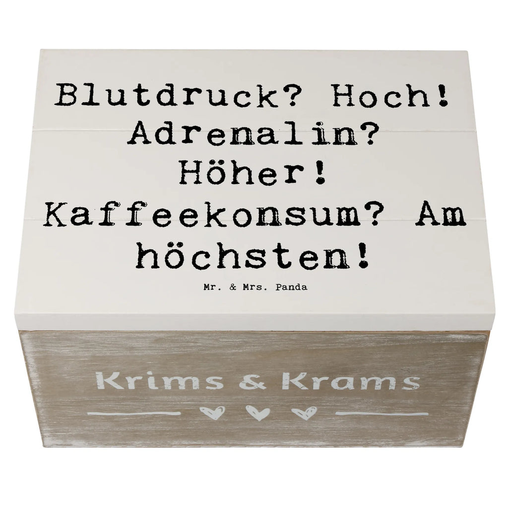 Wooden chest Saying Blutdruck? Hoch! Adrenalin? Höher! Kaffeekonsum? Am höchsten! Erinnerungsbox, Holzkiste, XXL, Geschenkdose, Truhe, Schatulle, Schatzkiste, Geschenkbox, Kiste, Dekokiste, Erinnerungskiste, Aufbewahrungsbox, Beruf, Ausbildung, Jubiläum, Abschied, Rente, Kollege, Kollegin, Geschenk, Schenken, Arbeitskollege, Mitarbeiter, Firma, Danke, Dankeschön