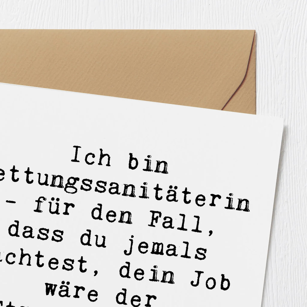 Deluxe Card Saying Ich bin Rettungssanitäterin - für den Fall, dass du jemals dachtest, dein Job wäre der Stressigste der Welt. Karte, Glückwunschkarte, Hochzeitskarte, Geburtstagskarte, Einladungskarte, Klappkarte, Hochwertige Grußkarte, Grußkarte, Hochwertige Klappkarte, Beruf, Ausbildung, Jubiläum, Abschied, Rente, Kollege, Kollegin, Geschenk, Schenken, Arbeitskollege, Mitarbeiter, Firma, Danke, Dankeschön
