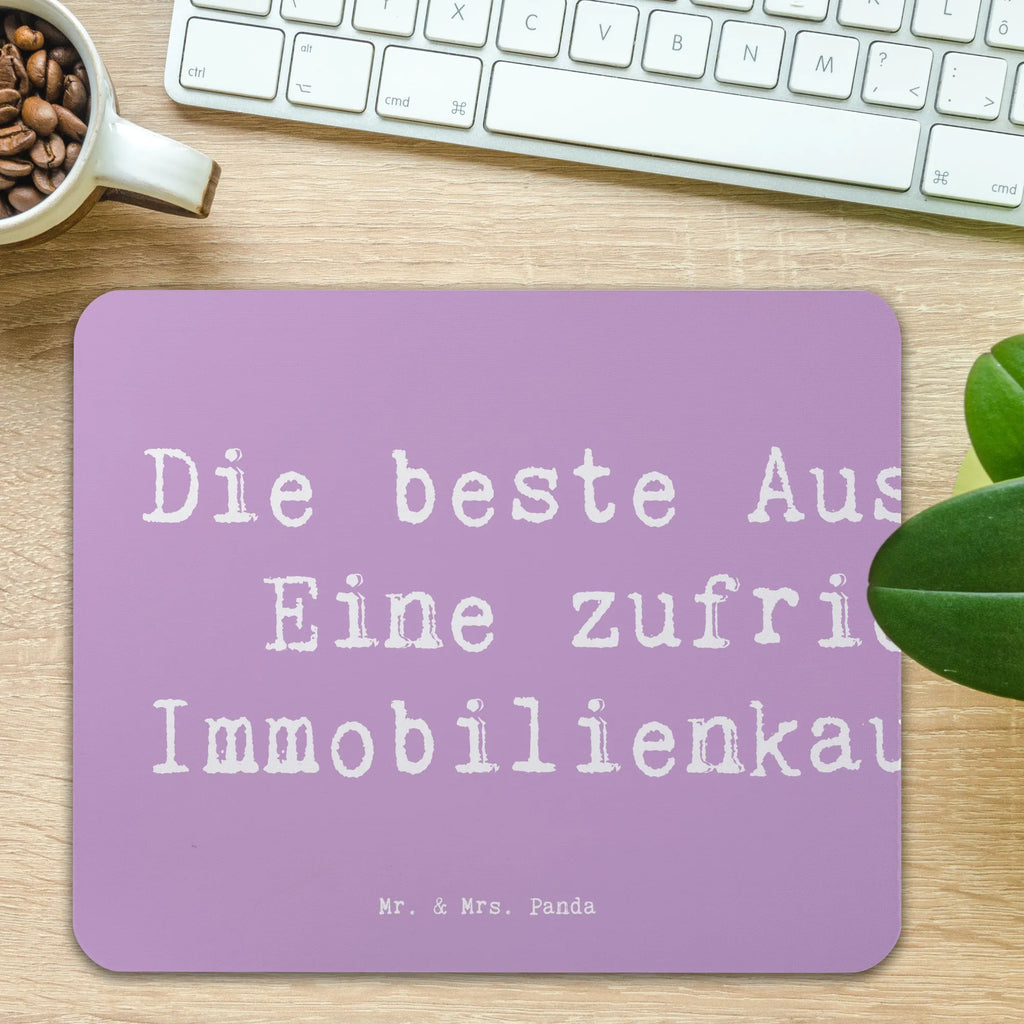 Mouse mat Saying Die beste Aussicht? Eine zufriedene Immobilienkauffrau! Mauspad, Arbeitszimmer, Büroausstattung, Computer zubehör, Designer Mauspad, Mausunterlage, PC Zubehör, Einzigartiges Mauspad, Mauspad Büro, Mousepad, Beruf, Ausbildung, Jubiläum, Abschied, Rente, Kollege, Kollegin, Geschenk, Schenken, Arbeitskollege, Mitarbeiter, Firma, Danke, Dankeschön