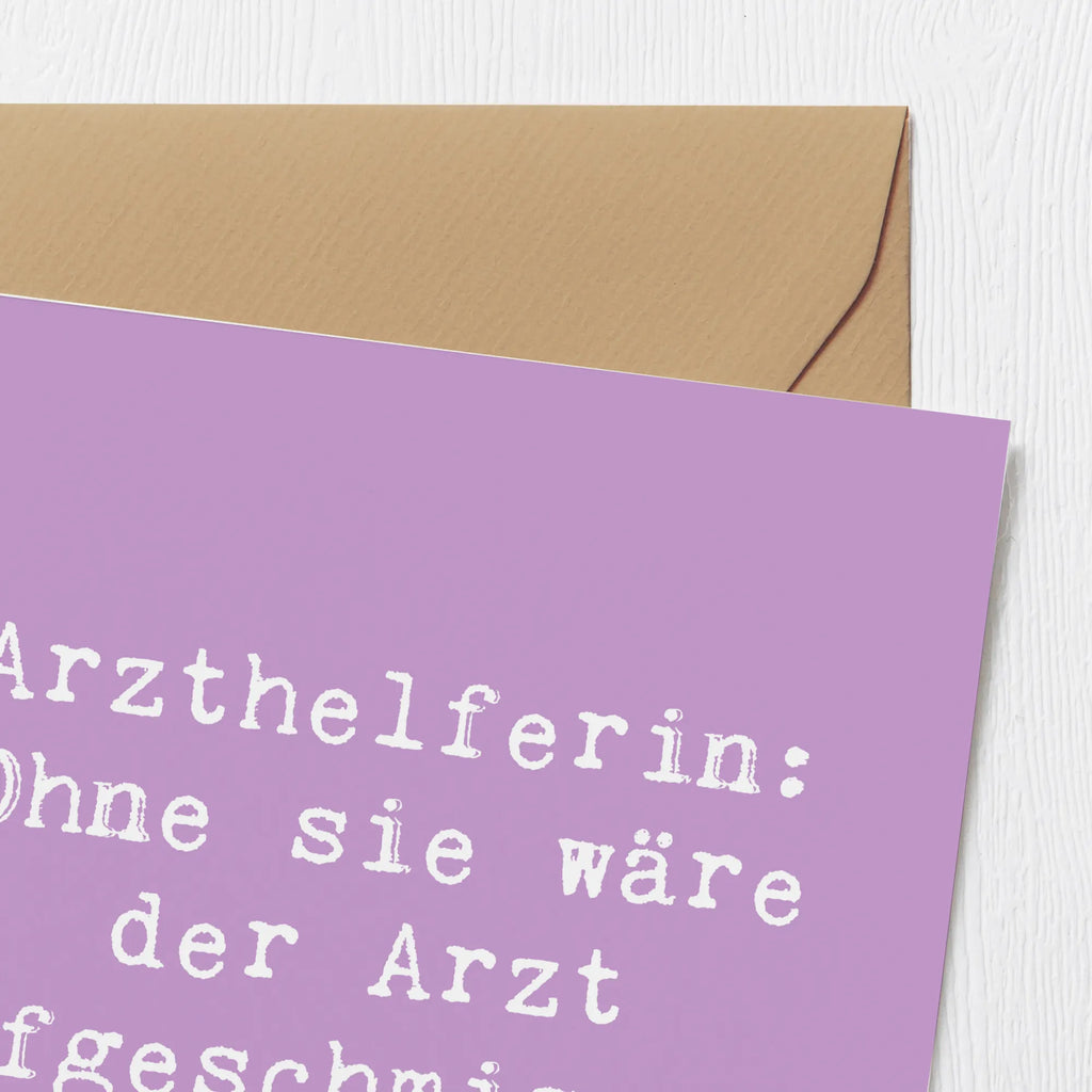 Deluxe Card Saying Arzthelferin: Ohne sie wäre der Arzt aufgeschmissen! Hochzeitskarte, Einladungskarte, Grußkarte, Karte, Glückwunschkarte, Hochwertige Klappkarte, Klappkarte, Geburtstagskarte, Hochwertige Grußkarte, Beruf, Ausbildung, Jubiläum, Abschied, Rente, Kollege, Kollegin, Geschenk, Schenken, Arbeitskollege, Mitarbeiter, Firma, Danke, Dankeschön