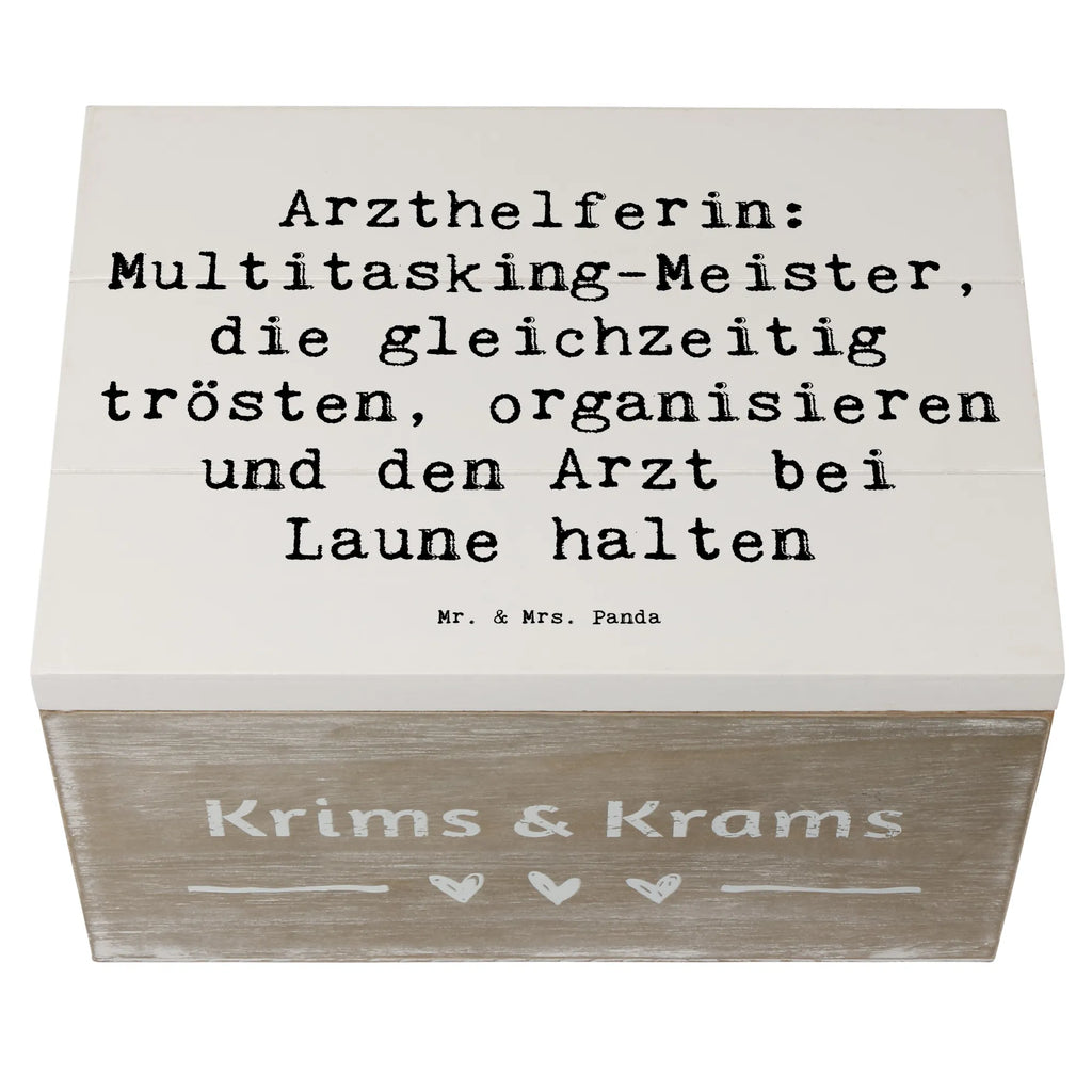 Wooden chest Saying Arzthelferin: Multitasking-Meister, die gleichzeitig trösten, organisieren und den Arzt bei Laune halten Schatzkiste, Aufbewahrungsbox, Geschenkbox, Holzkiste, Truhe, XXL, Erinnerungsbox, Kiste, Geschenkdose, Erinnerungskiste, Dekokiste, Schatulle, Beruf, Ausbildung, Jubiläum, Abschied, Rente, Kollege, Kollegin, Geschenk, Schenken, Arbeitskollege, Mitarbeiter, Firma, Danke, Dankeschön