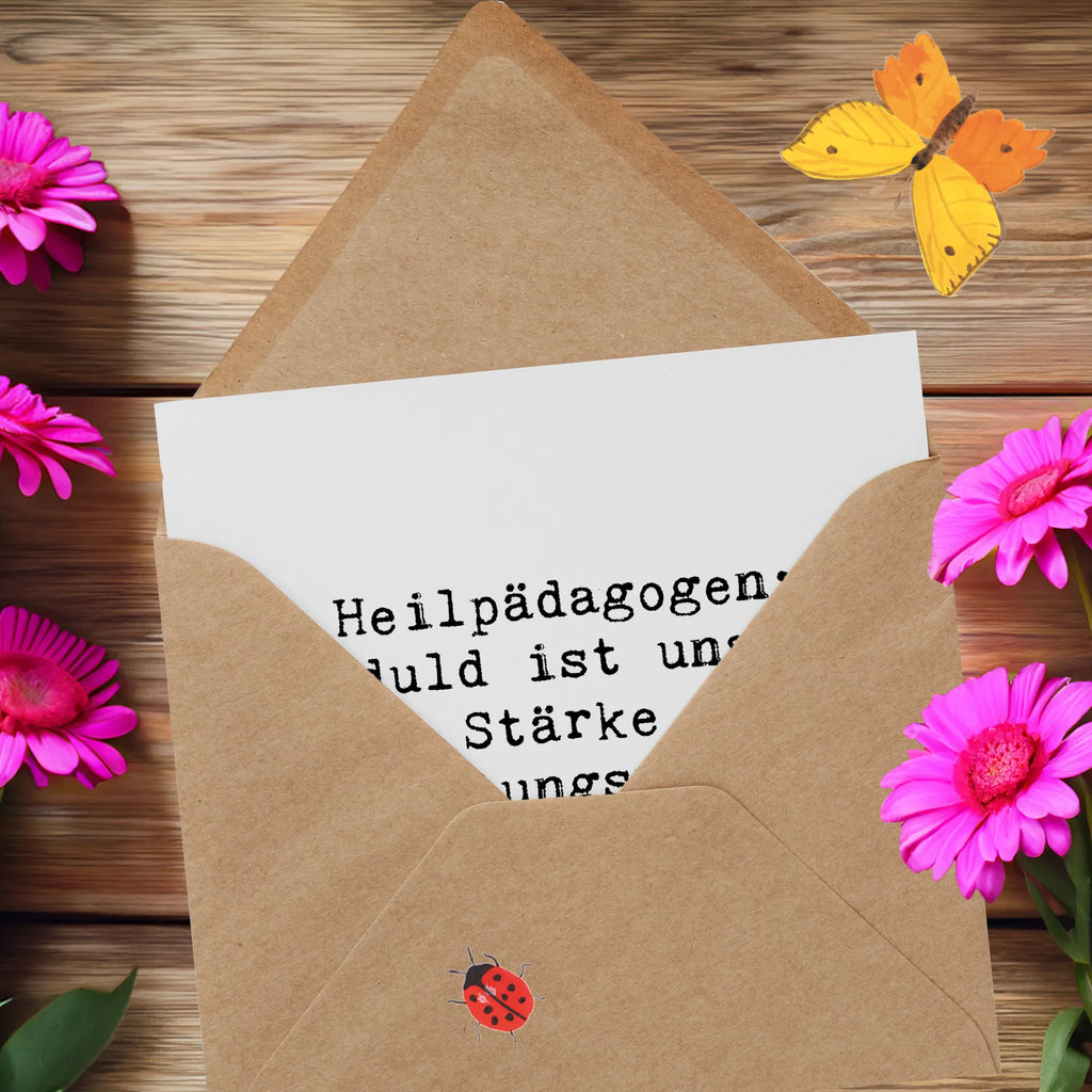 Deluxe Karte Spruch Heilpädagogin Geduld Karte, Hochwertige Klappkarte, Einladungskarte, Hochwertige Grußkarte, Klappkarte, Hochzeitskarte, Glückwunschkarte, Grußkarte, Geburtstagskarte, Beruf, Ausbildung, Jubiläum, Abschied, Rente, Kollege, Kollegin, Geschenk, Schenken, Arbeitskollege, Mitarbeiter, Firma, Danke, Dankeschön