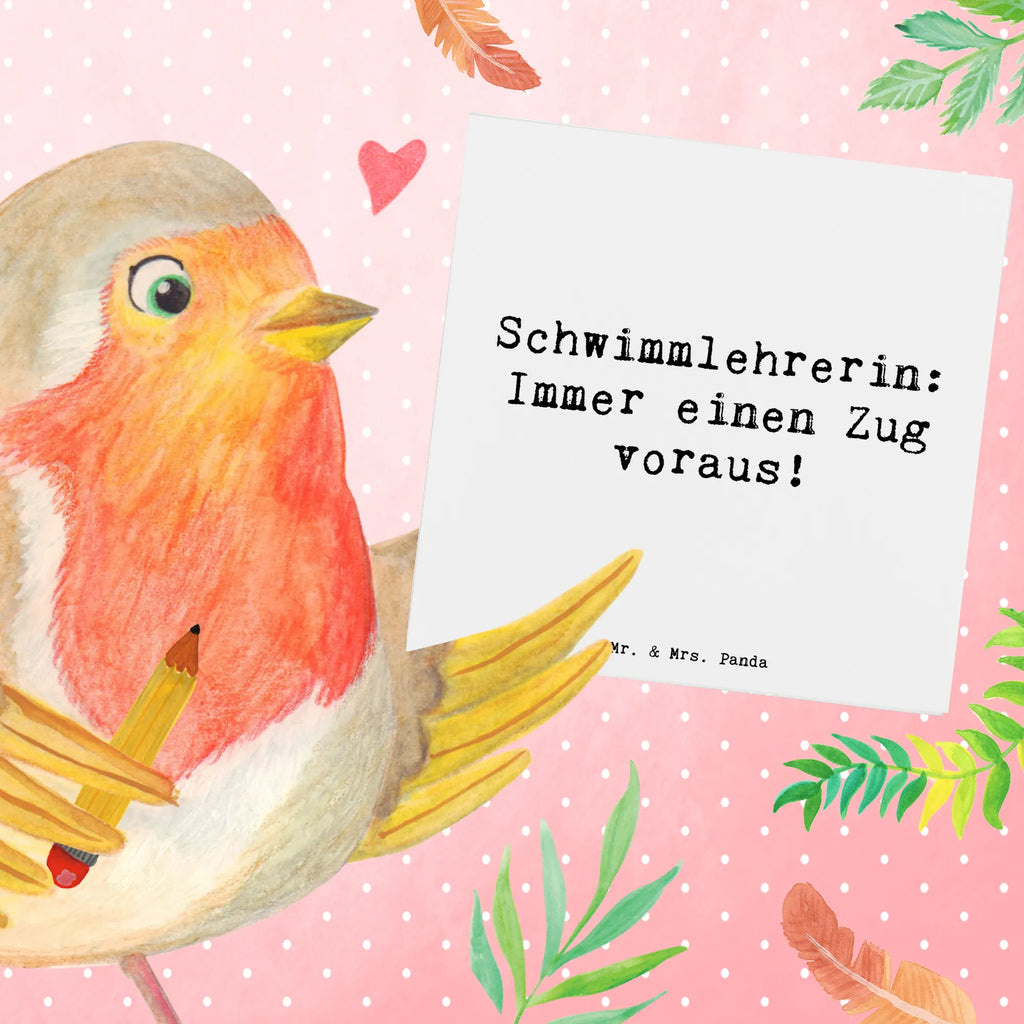 Deluxe Card Saying Schwimmlehrerin: Immer einen Zug voraus! Geburtstagskarte, Karte, Hochwertige Grußkarte, Grußkarte, Hochzeitskarte, Hochwertige Klappkarte, Glückwunschkarte, Einladungskarte, Klappkarte, Beruf, Ausbildung, Jubiläum, Abschied, Rente, Kollege, Kollegin, Geschenk, Schenken, Arbeitskollege, Mitarbeiter, Firma, Danke, Dankeschön